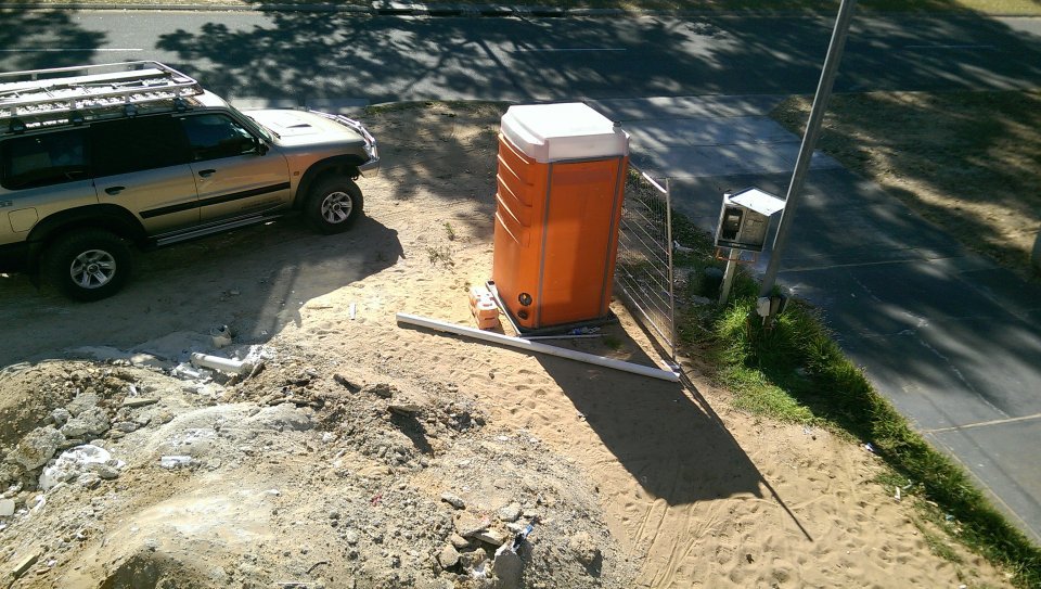 BEFORE: Karrinyup - building site and Portaloo sculpture!