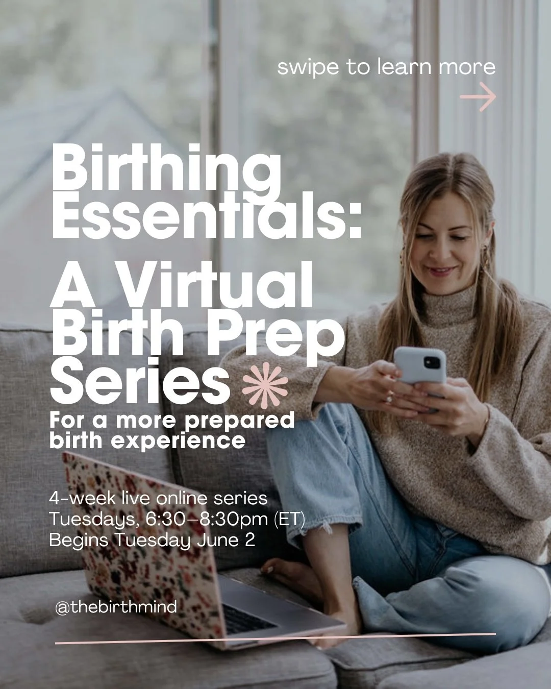 I created Birthing Essentials to help expecting parents feel more connected, prepared, and supported as they move toward birth.

Birthing Essentials is a 4-week virtual birth prep series rooted in hypnobirthing and mindfulness. 

Over 4 nurturing ses