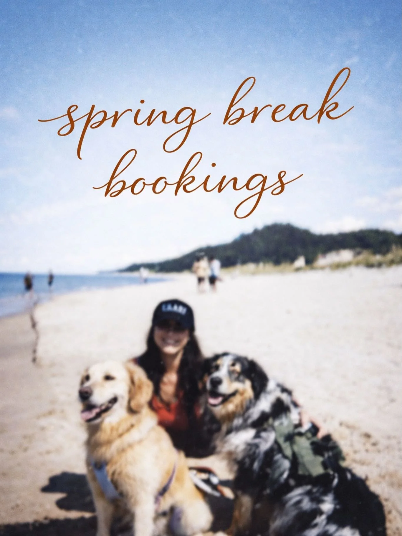 Spring break is approaching, and April bookings are filling quickly 🌿 the team has had such an all hands on deck energy &amp; we are all getting ready to go 🐾🥹

If you haven&rsquo;t already, please submit or update your requests directly through o