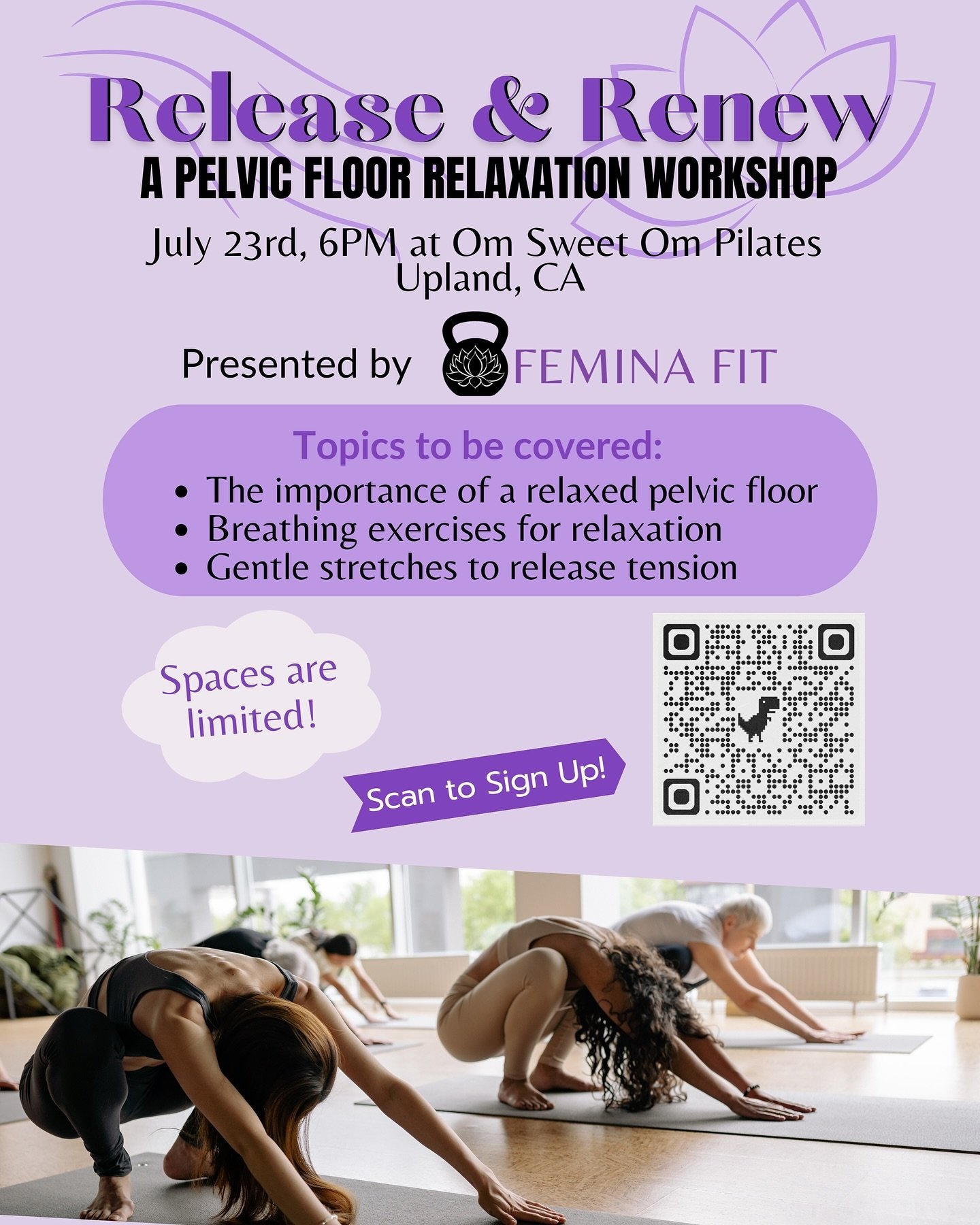 Release &amp; Renew: Pelvic Floor Relaxation Workshop 🪷 

Are you experiencing discomfort, stiffness, or pain in your pelvic region? Do you want to improve your overall flexibility and well-being? This workshop is designed just for you! 

🗓️ Date: 