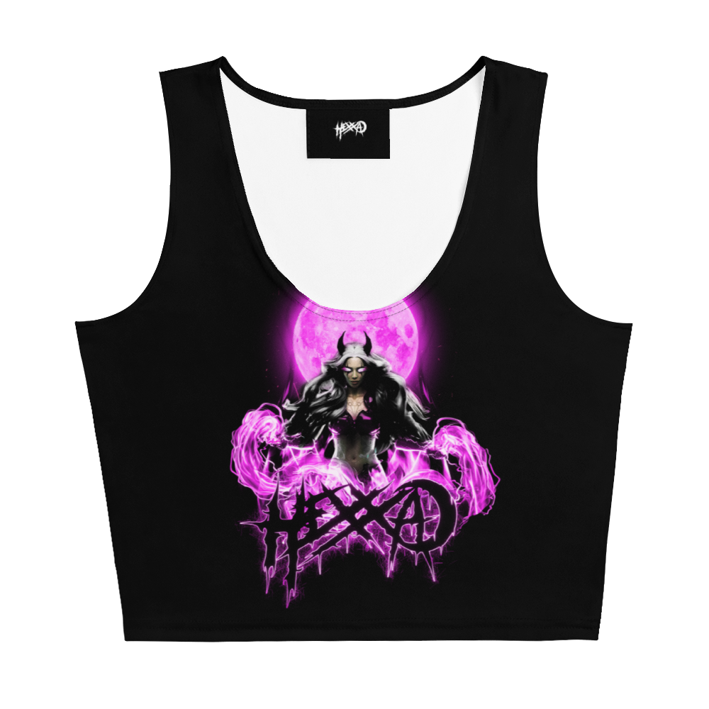 Pink & Black Crop Top Back