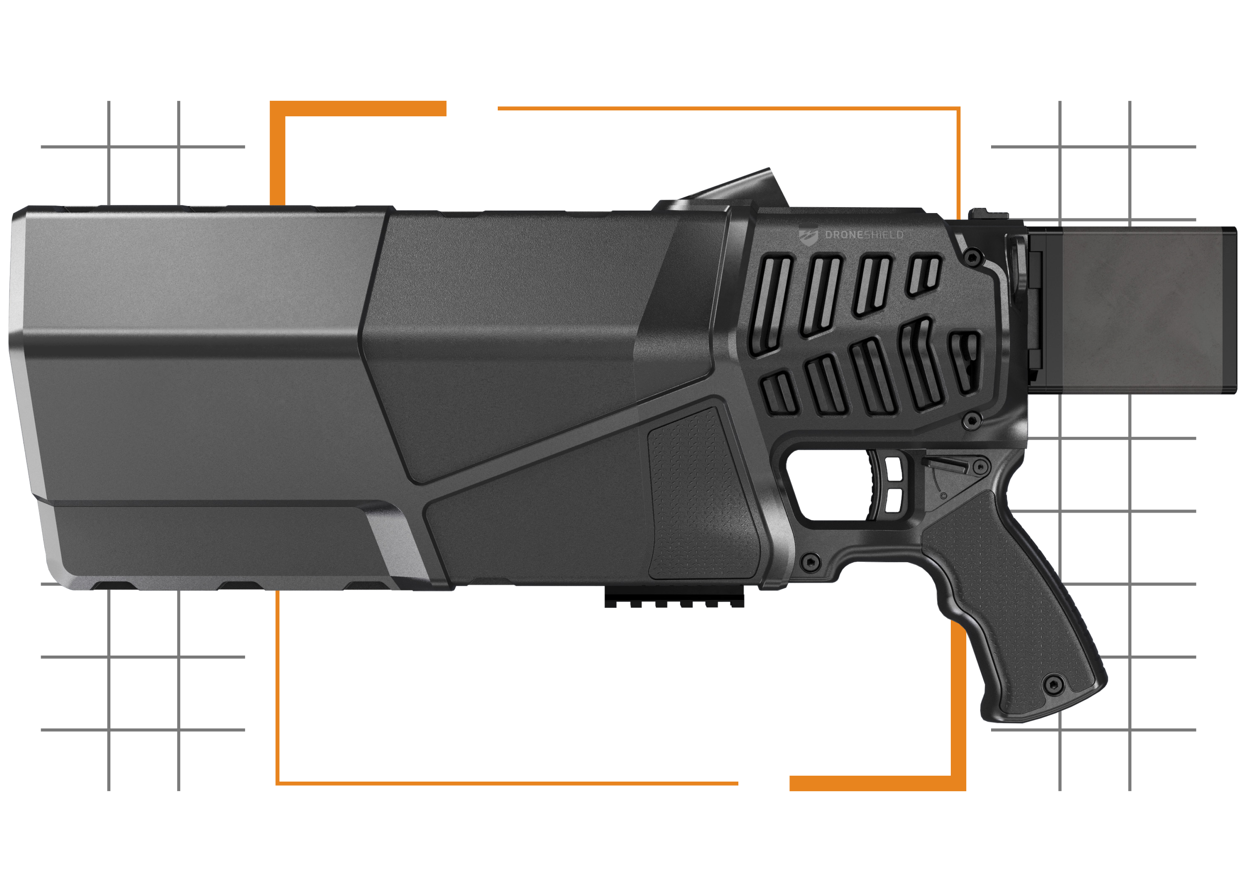 matte black anti-drone gun