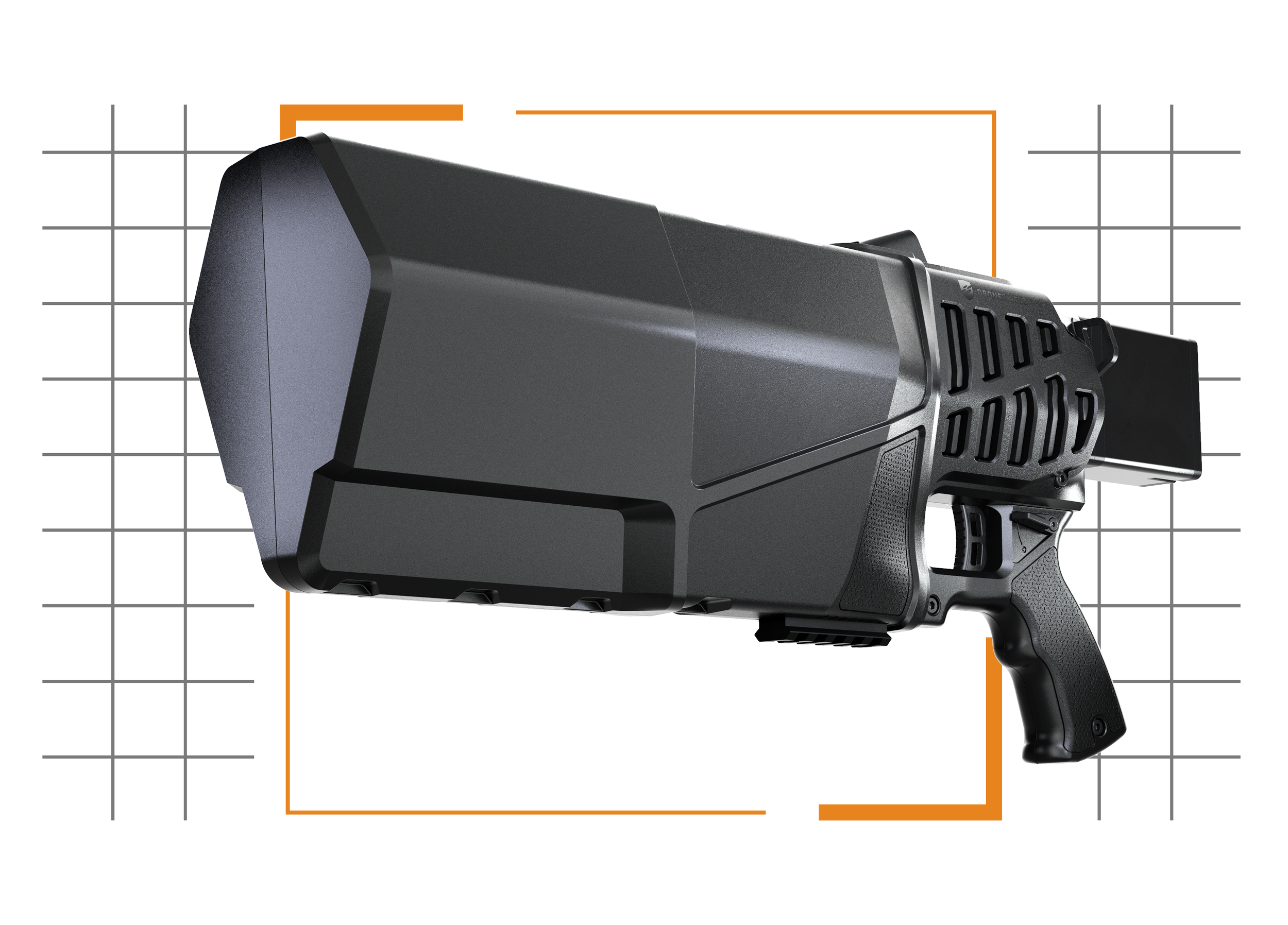 A futuristic gray blaster gun