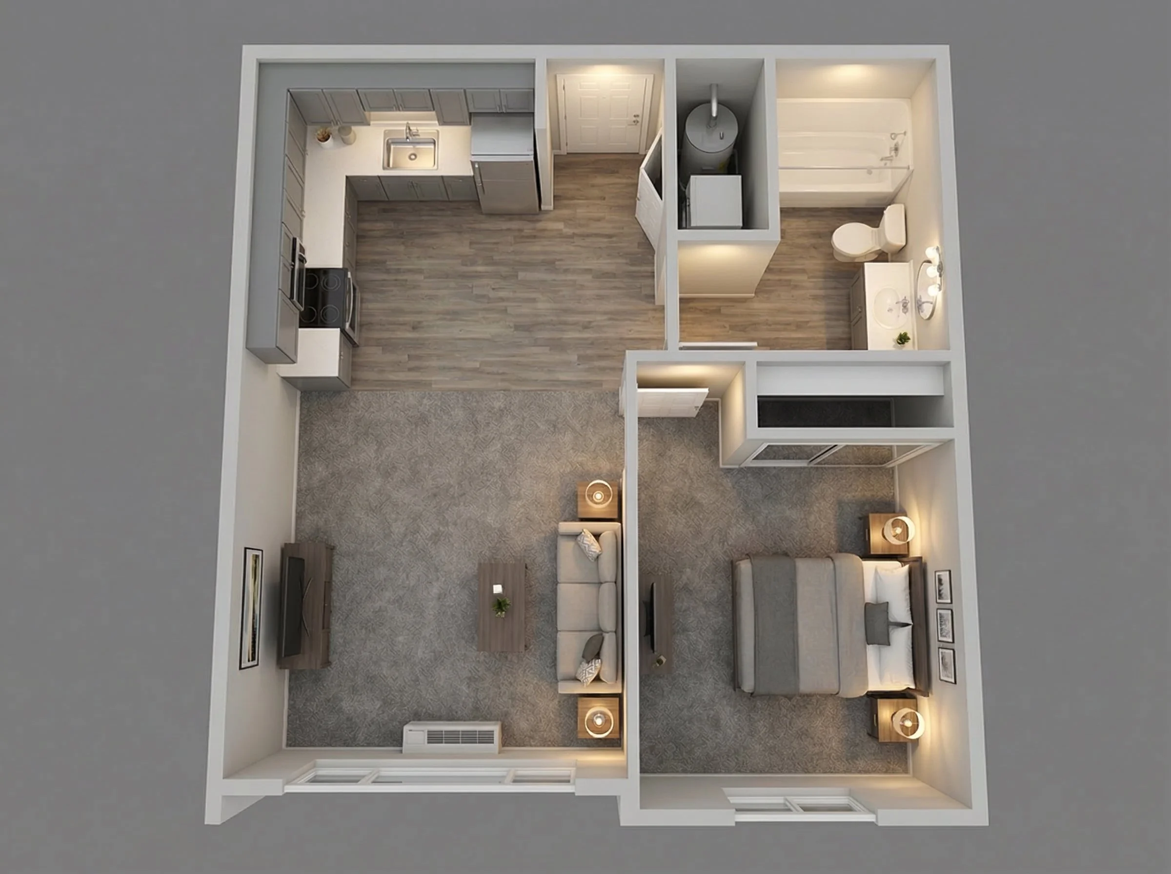 Floorplan "C" One-Bedroom