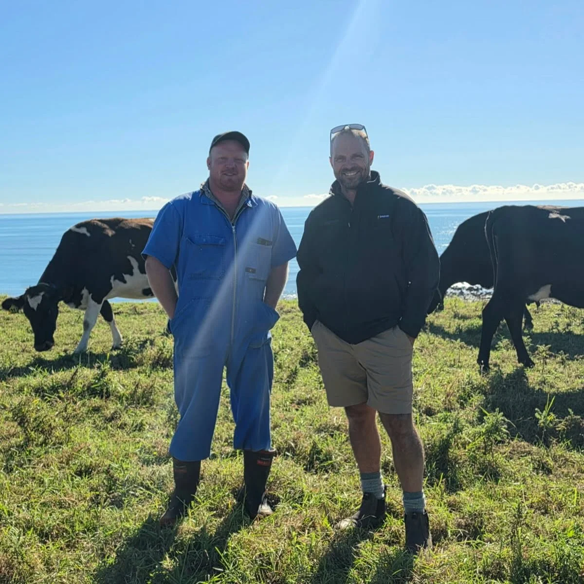 Epic start to a week of farm visits in Taranaki! Spent the first half of yesterday with @j_hazzaa and @shaw_hailey at Waitara on a farm with some pretty special views (Tasman Sea in the background).&nbsp;&nbsp;Taranaki on a good day is hard to beat ☀