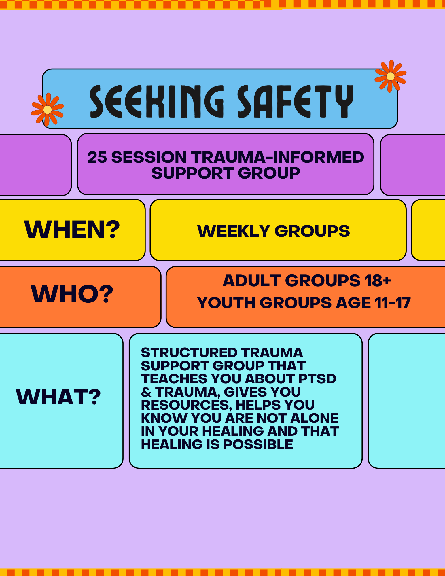 Seeking Safety 25 Week Group via Zoom