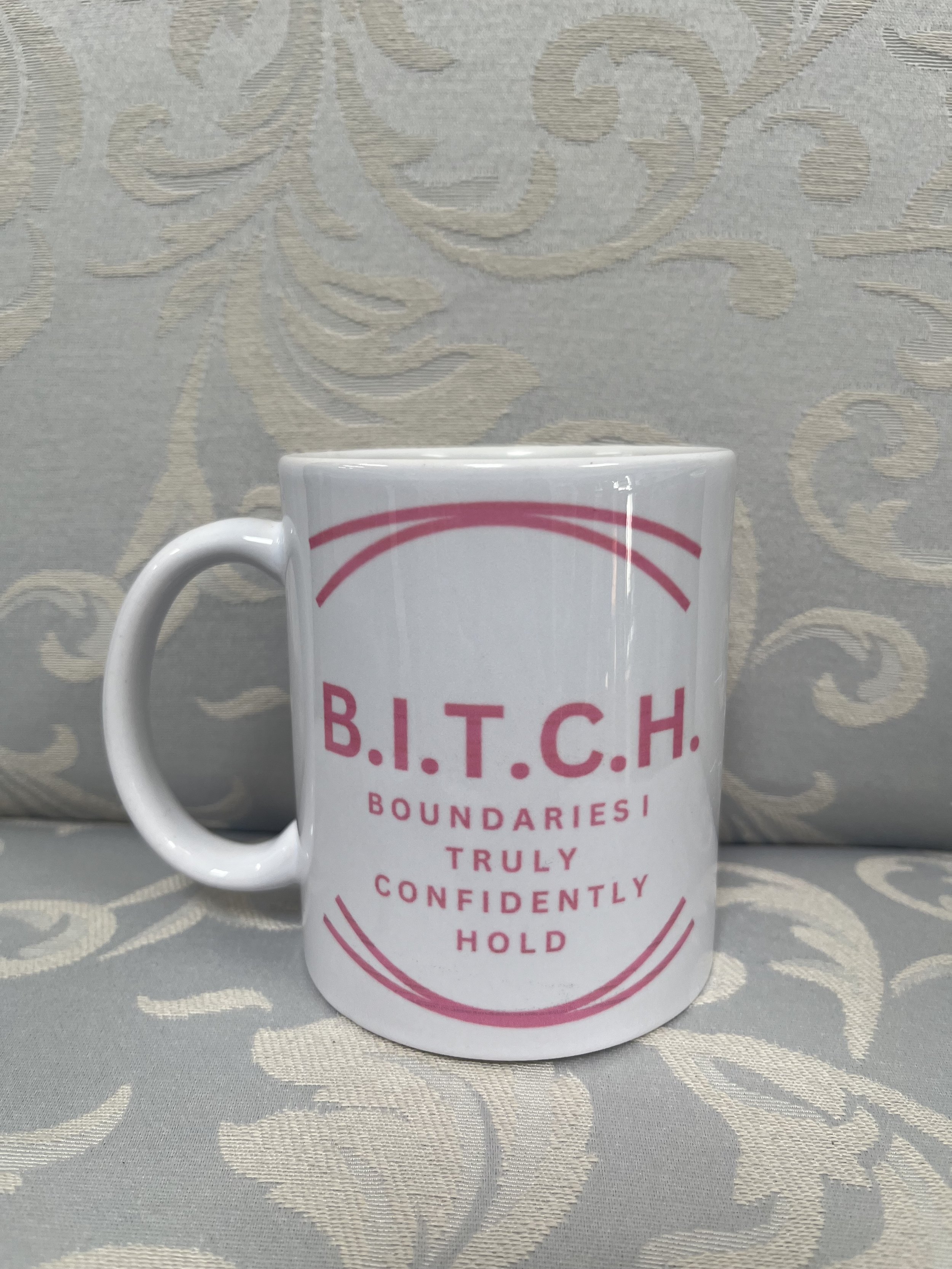 B.I.T.C.H. Mug White & Pink