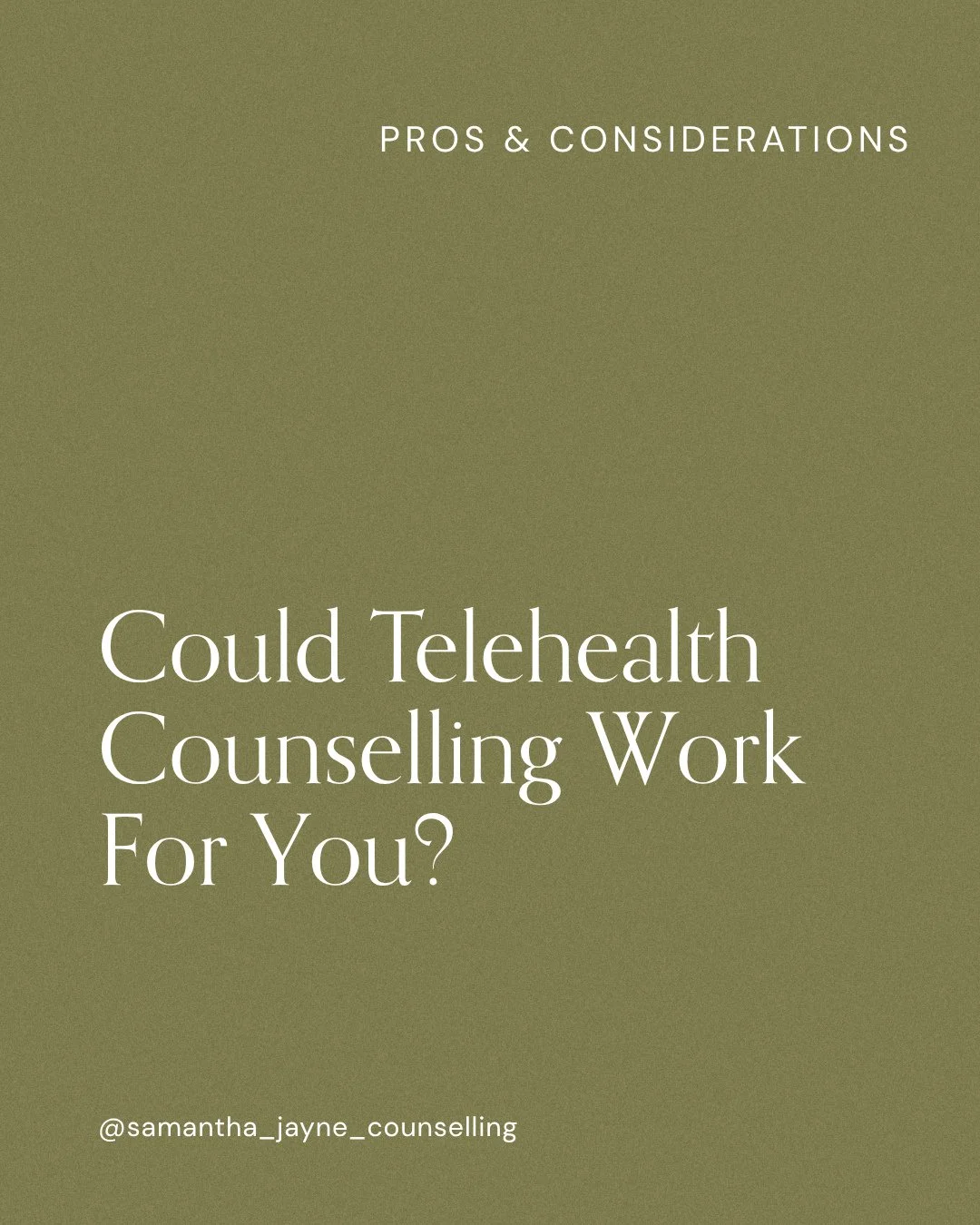 Are you wondering if online counselling is right for you? ⁠
⁠
The honest answer is, it depends on what you need. ⁠
⁠
Telehealth doesn't remove the hard parts of therapy. You still do the work. You still sit with things that are uncomfortable. But it 