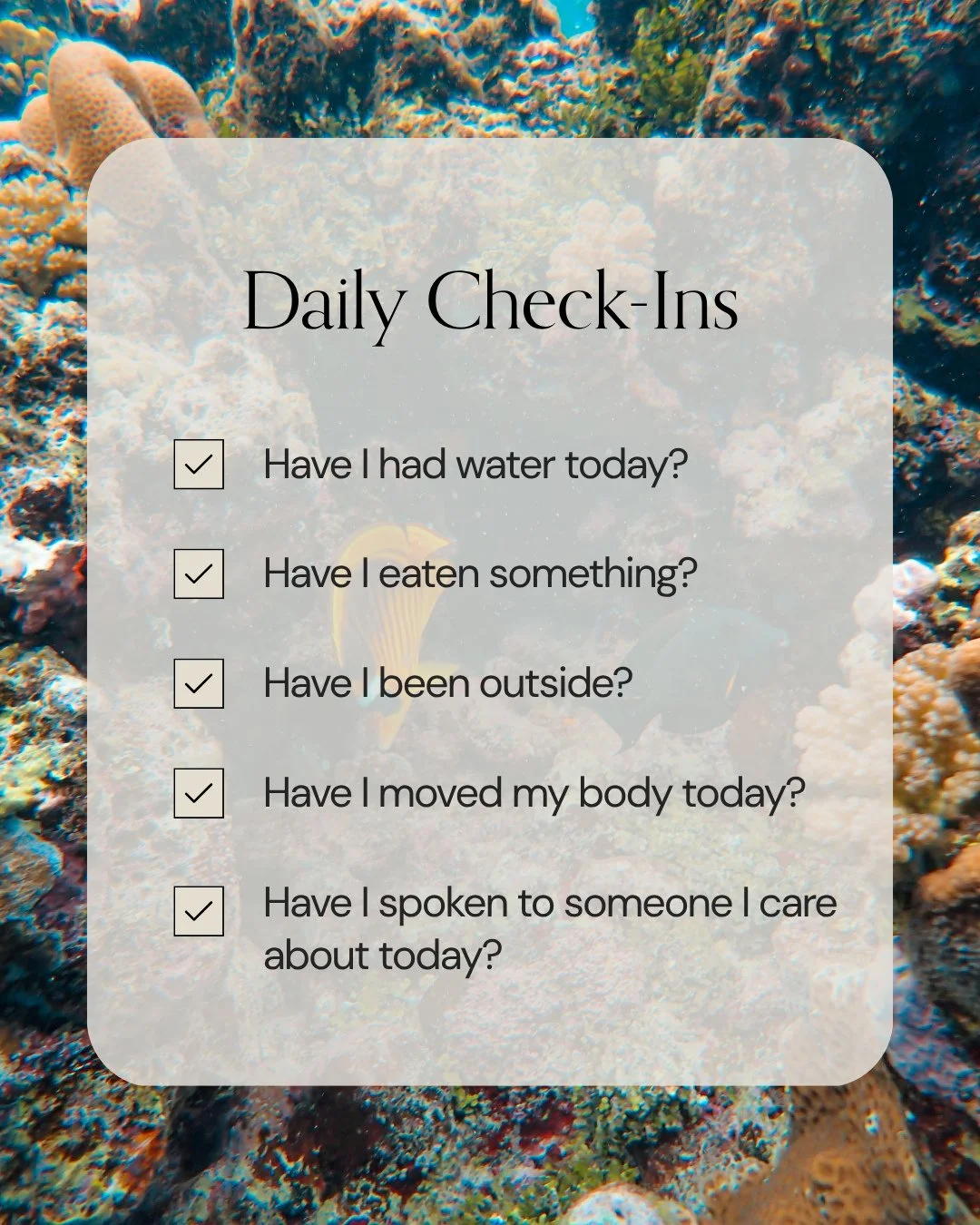 Time for a Systems Check⁠.⁠
⁠
Sometimes we get so caught up in the day that we forget to take care of the basics. Food. Water. Sunshine. Sleep. Movement and Connection.⁠
⁠
Persistence and Perseverance are often considered virtues. Many of us are enco