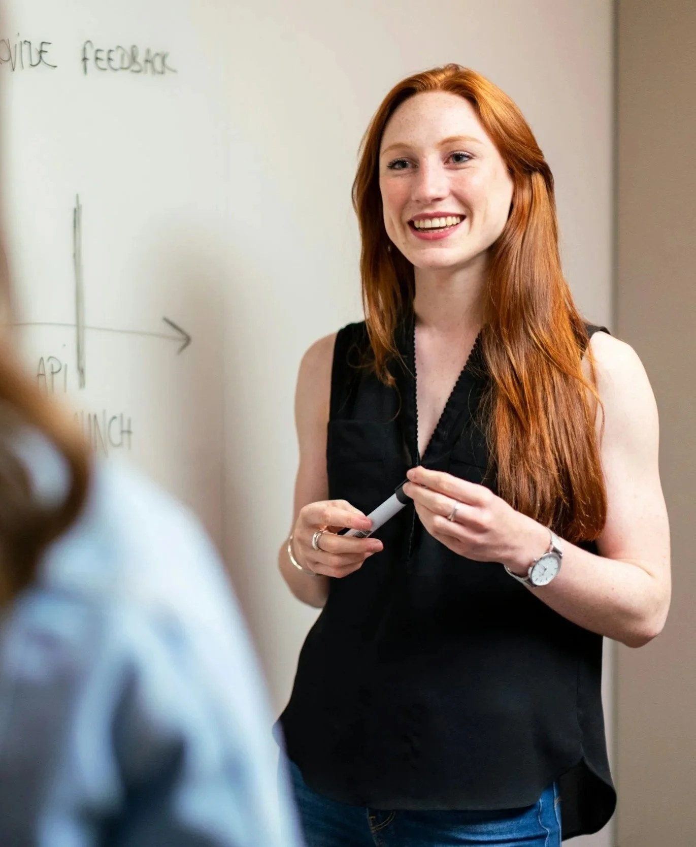 female teacher talking to a student