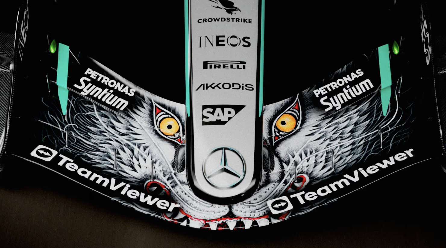 Mercedes-AMG Petronas F1 front wing livery detail, Japanese Grand Prix