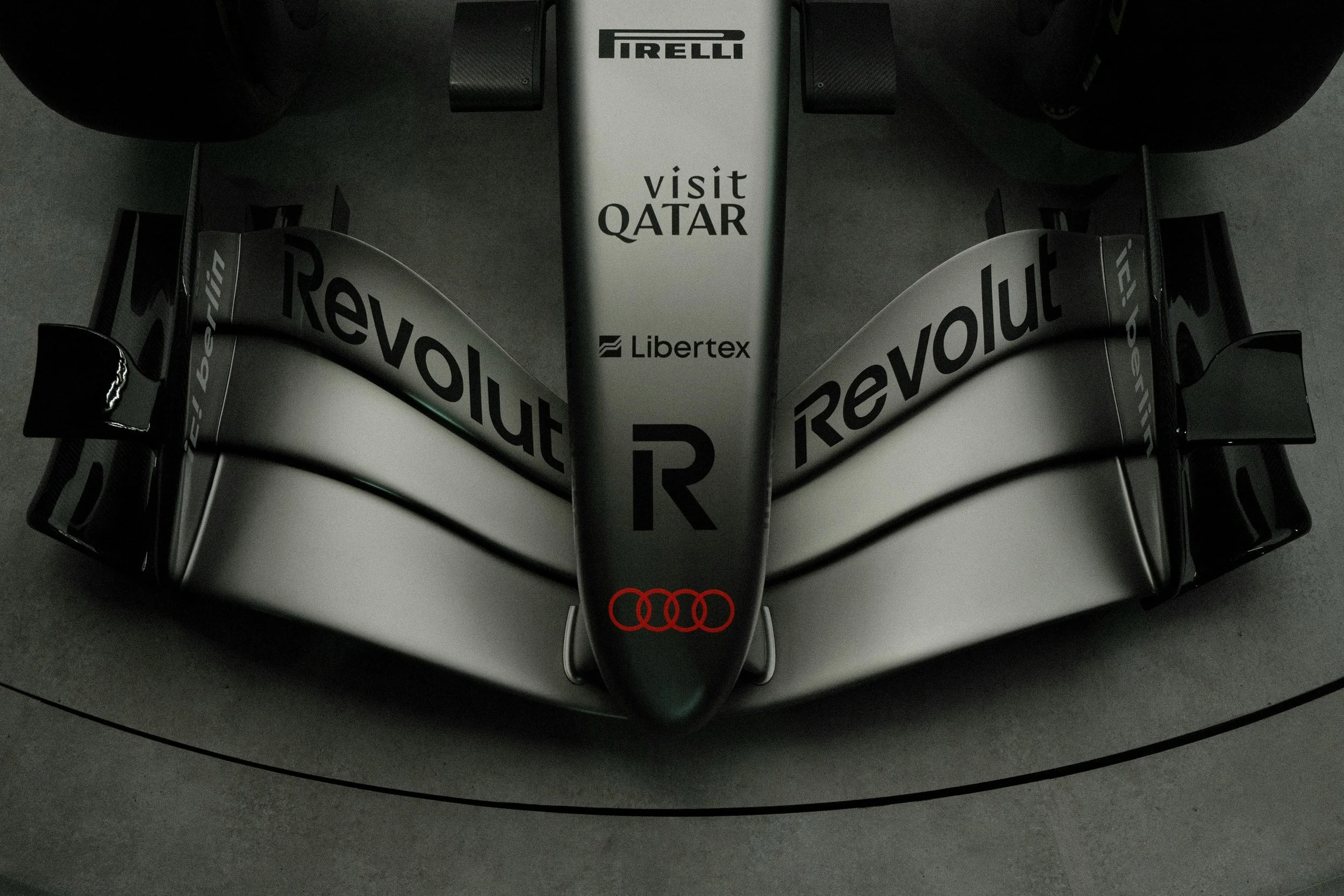Audi F1 car featuring Revolut branding as part of the partnership announcement