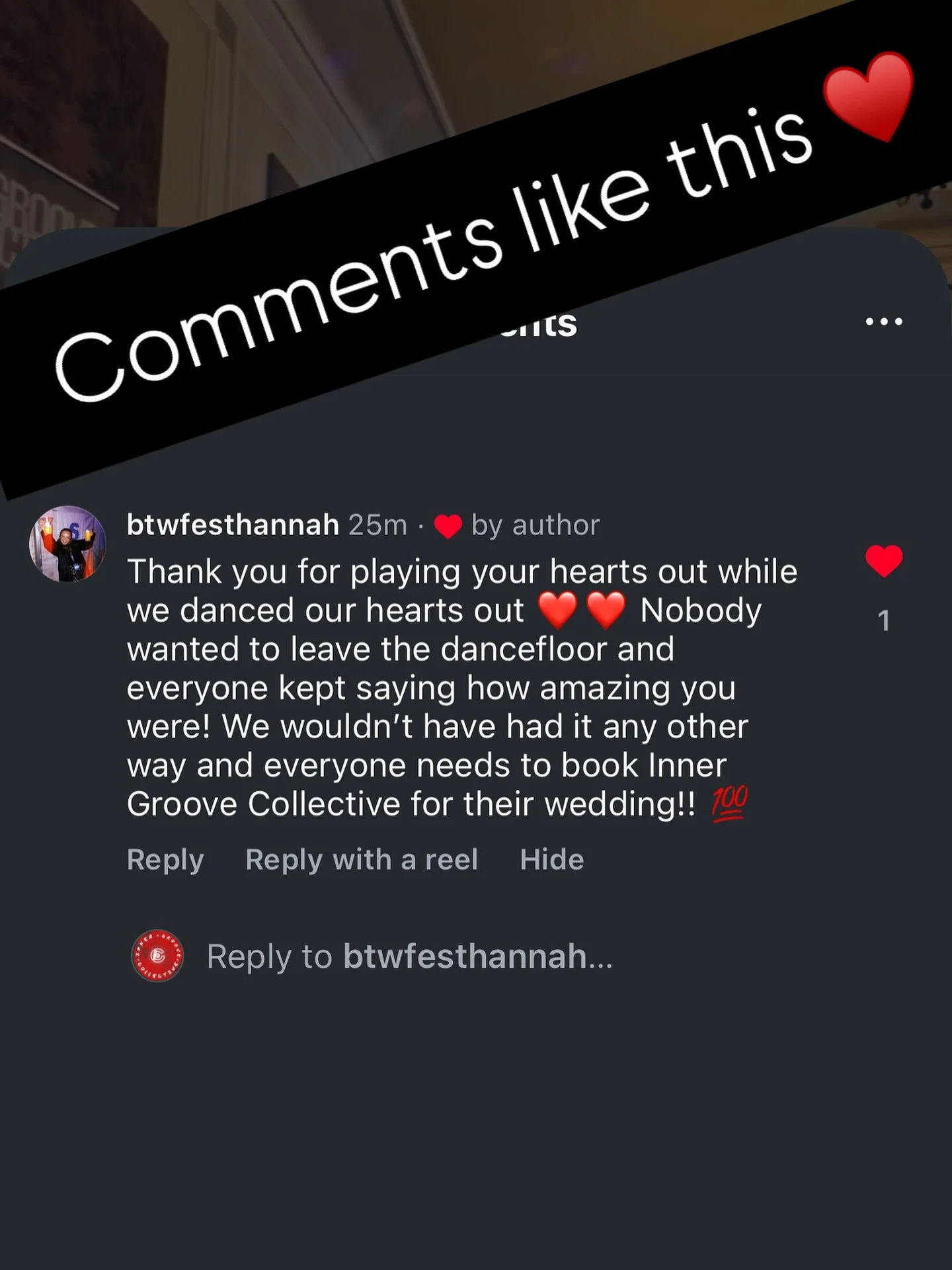 #weddingband #bridecomments #functionband #partyband