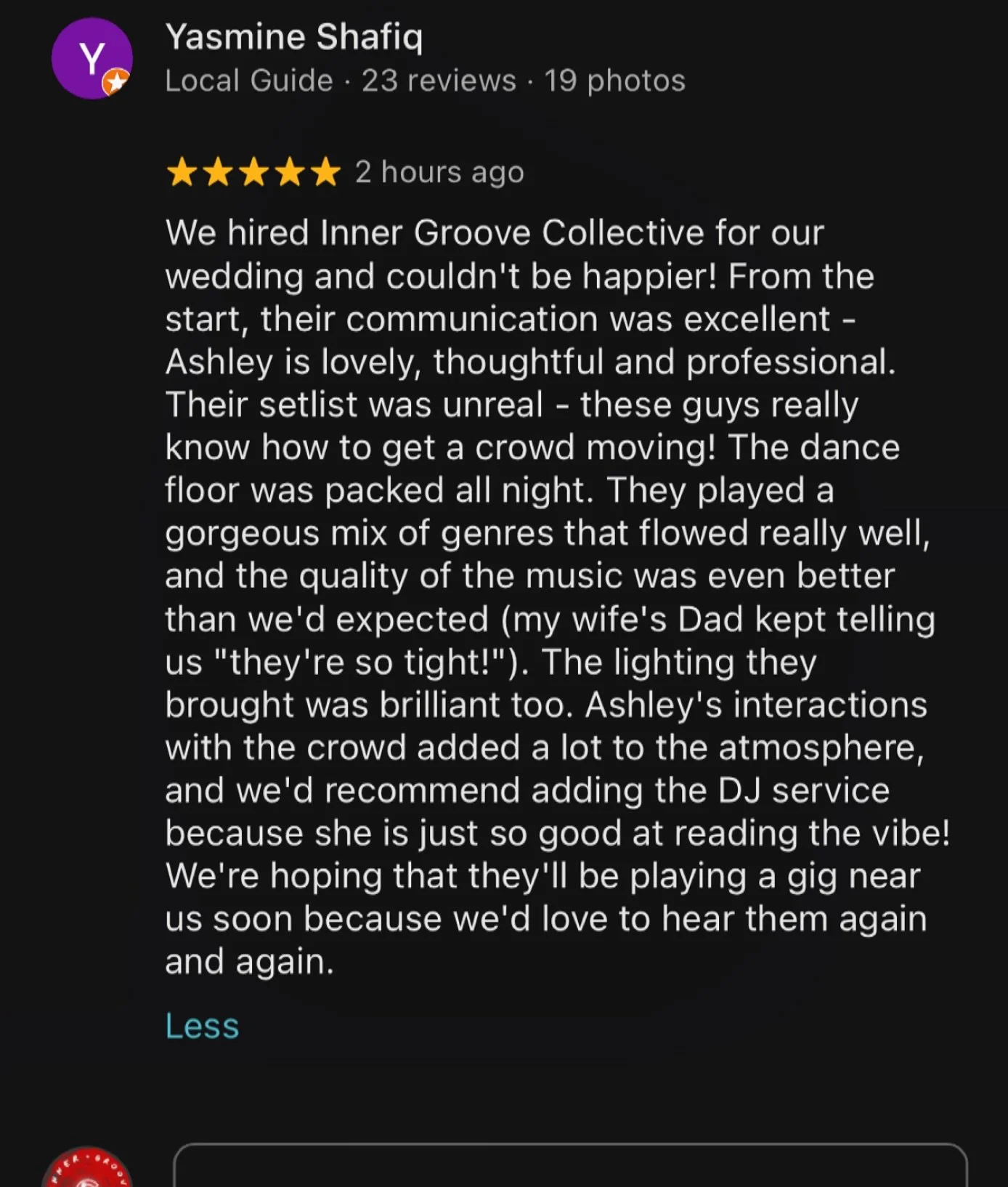⭐️⭐️⭐️⭐️⭐️ Review from a wedding that we provided entertainment for in August 🥰 means so much to read such lovely words! Thank you!! #weddingbanduk #functionband #weddingmusic #liveband