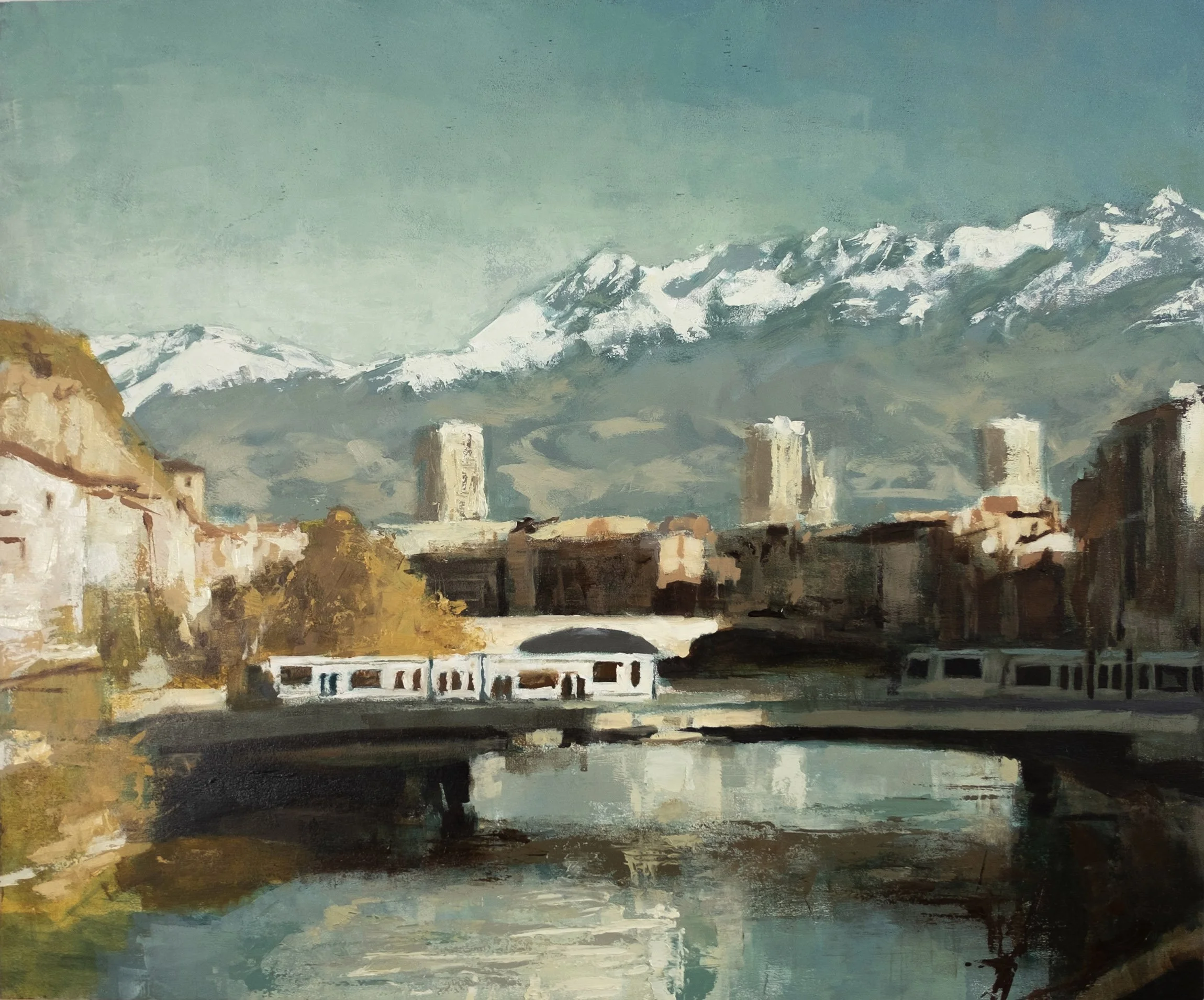 "Grenoble" - 50x60 cm - huile sur bois