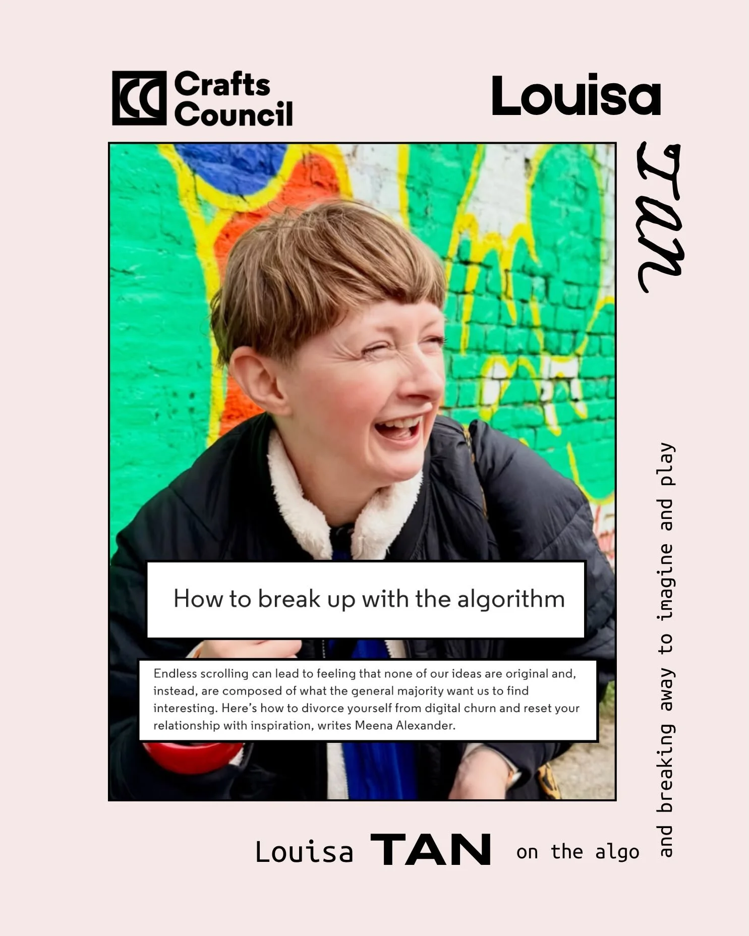 A Good News Drop 🗞️ Breaking your creativity free from the algo @common_exception x @craftscouncil 
The ever wise and wonderful @louisa__tan on the impact of creating for reach, everything looking the same and giving ourselves more time to wonder an
