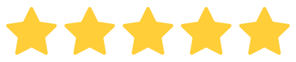 Five yellow stars in a row against a black background