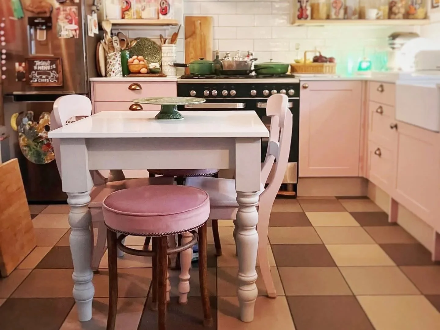 Pink Painted Kitchen Norwich Norfolk