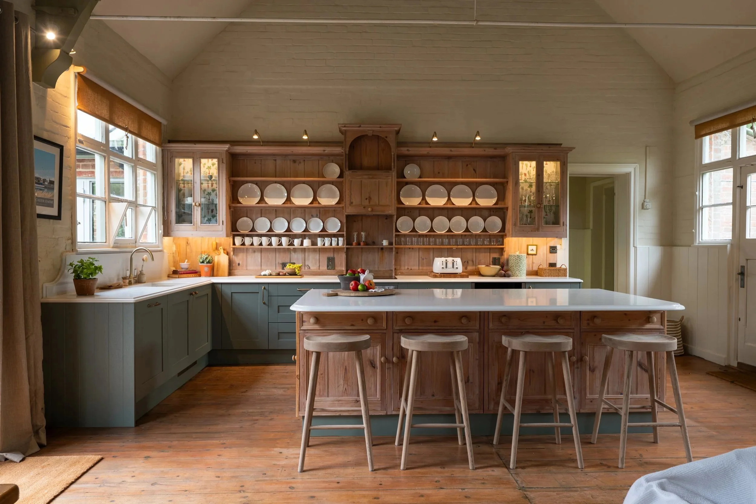 Great Snoring bespoke kitchen green