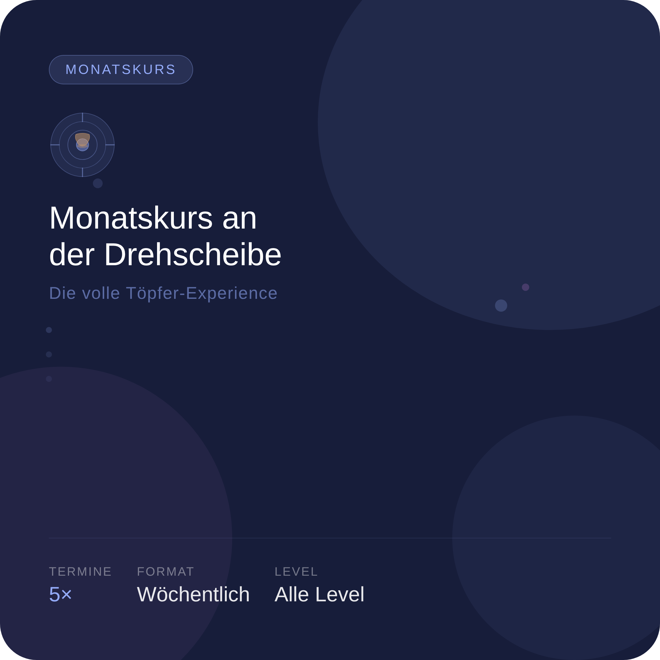 Monatskurs an der Drehscheibe