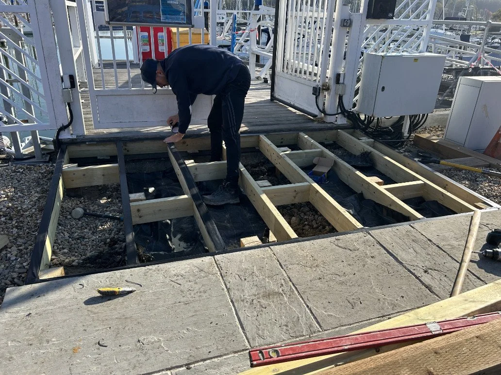 decking base with decking tape