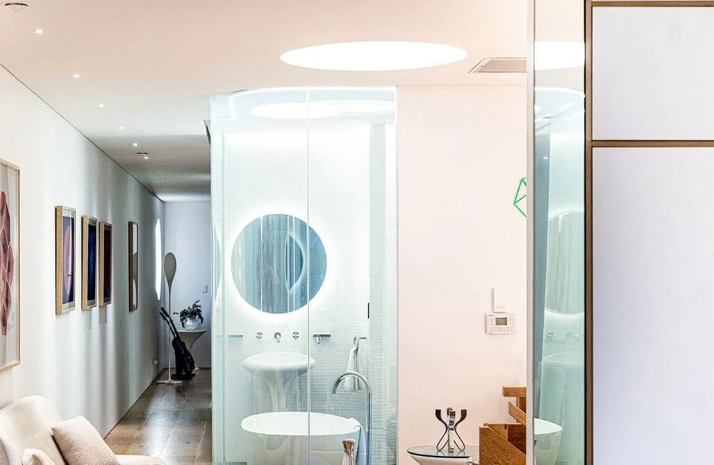 Bathroom Room Large Round Shape Custom Bespoke LED Lighting Stretch Diffuser Ceiling