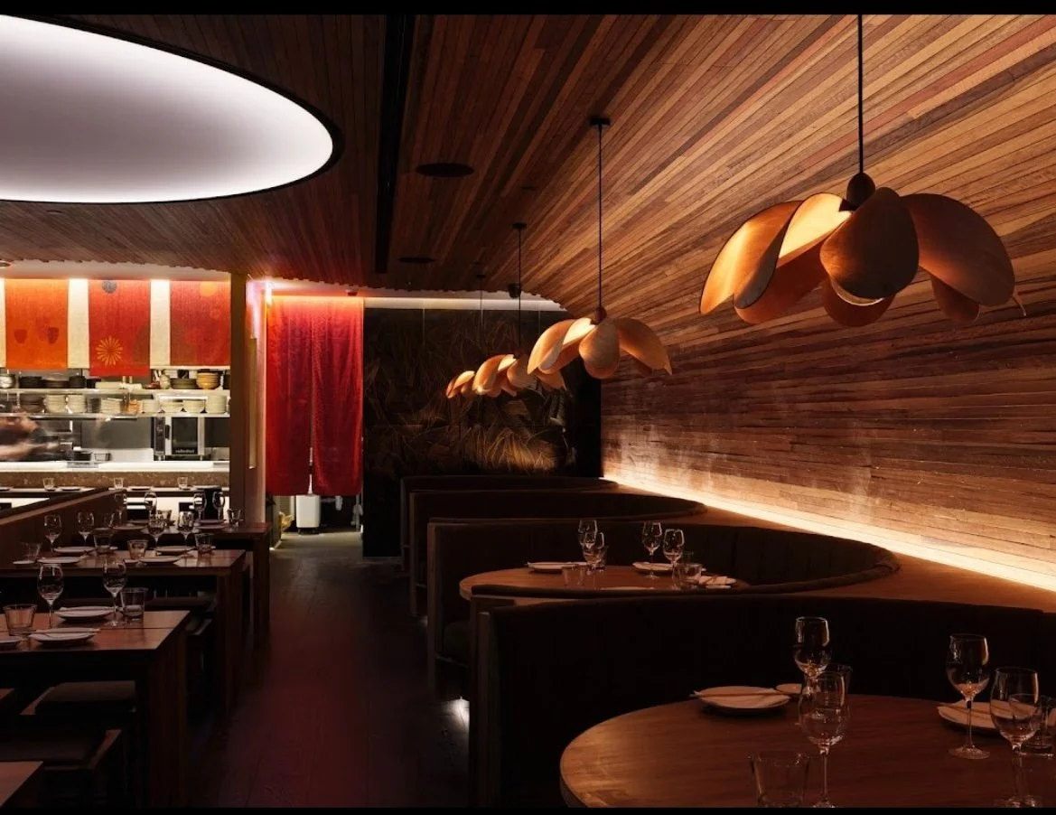 Restaurant Large Round Circle Shape Custom Bespoke LED Lighting Stretch Diffuser Ceiling