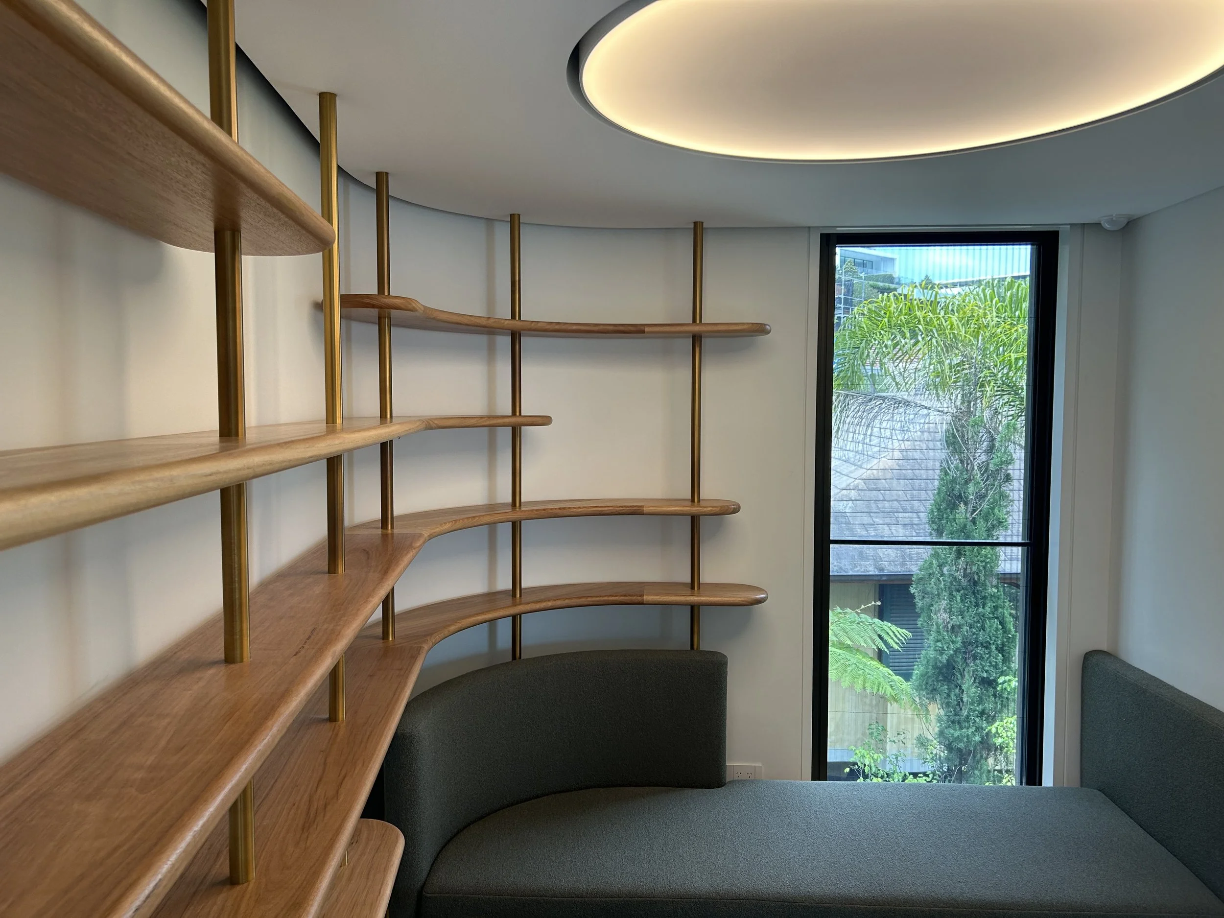 Library Room Large Round Circle Shape Custom Bespoke LED Lighting Stretch Diffuser Ceiling