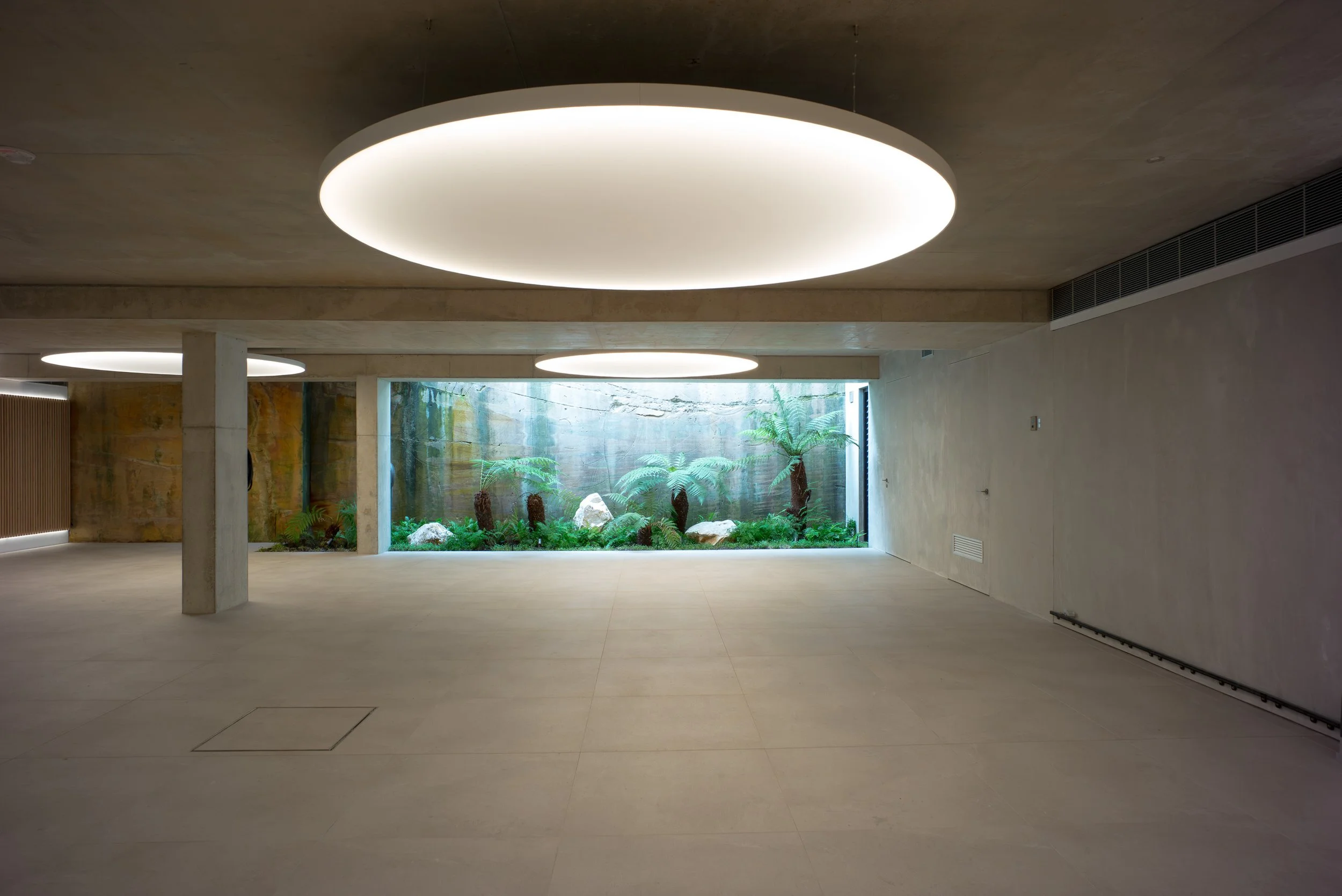 Courtroom Large Round Circle Shape Custom Bespoke LED Lighting Stretch Diffuser Ceiling