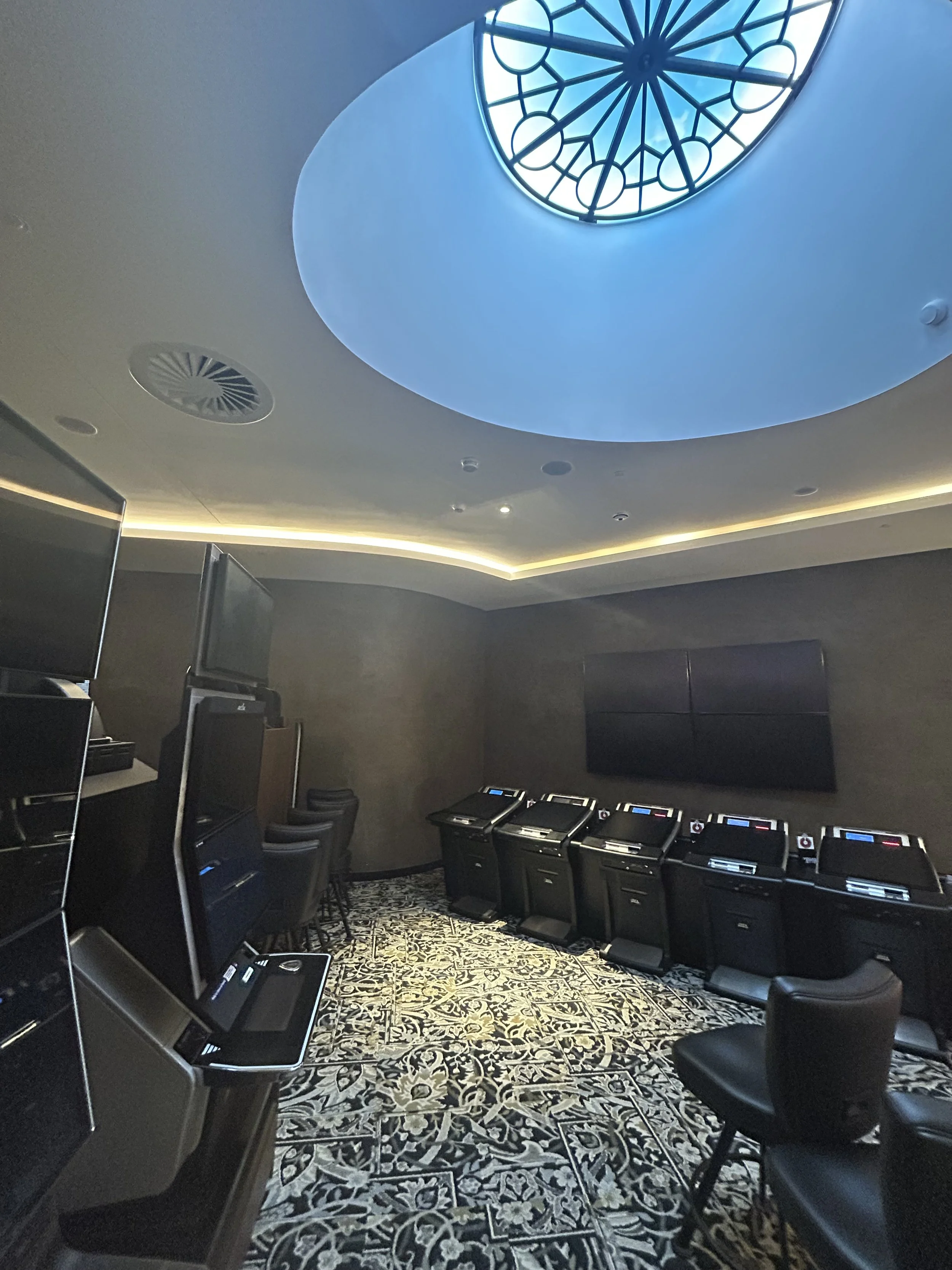 Leagues Club Printed Graphic Round Circle Shape Oval POD Custom Bespoke LED Lighting Stretch Diffuser Ceiling