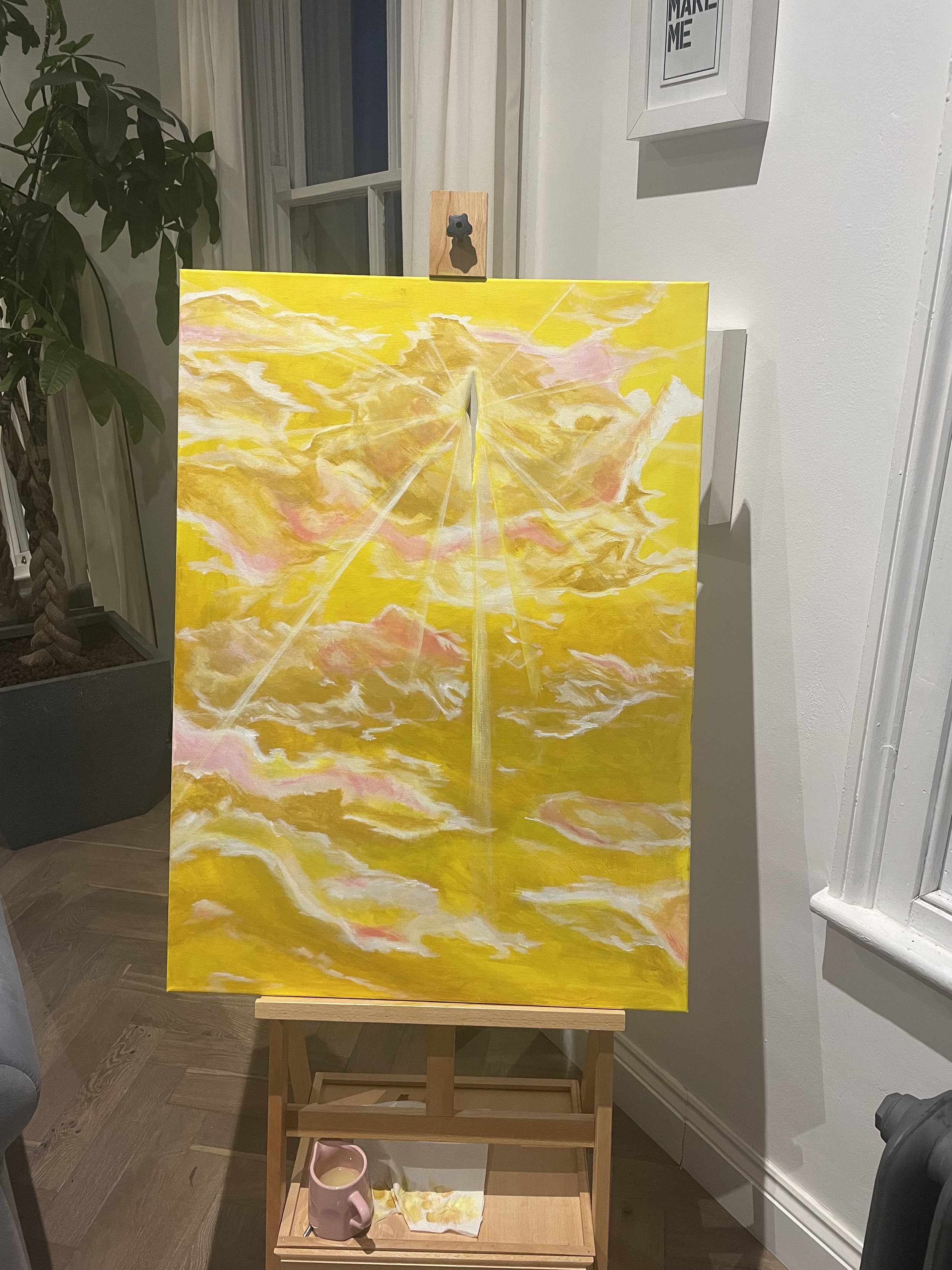 Yellow Sunburst, Original Painting