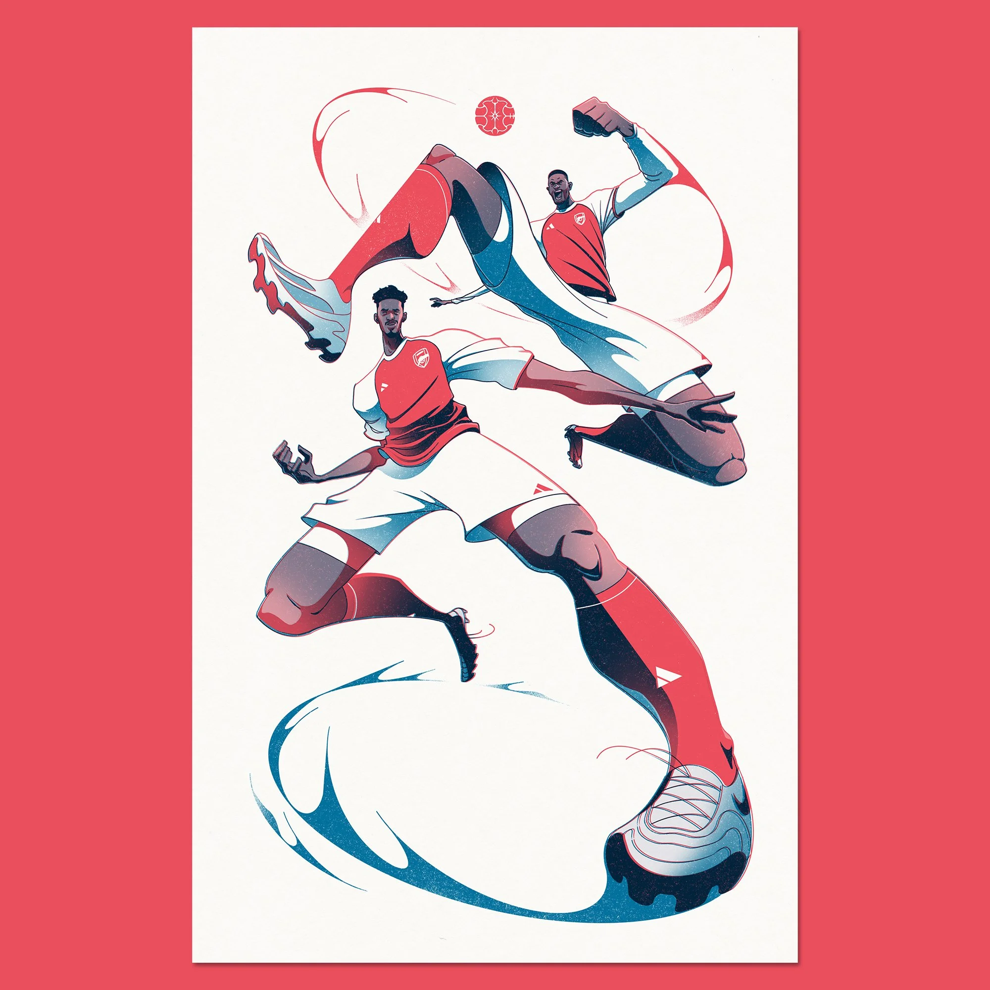Arsenal FC Defensive Duo Risograph Print