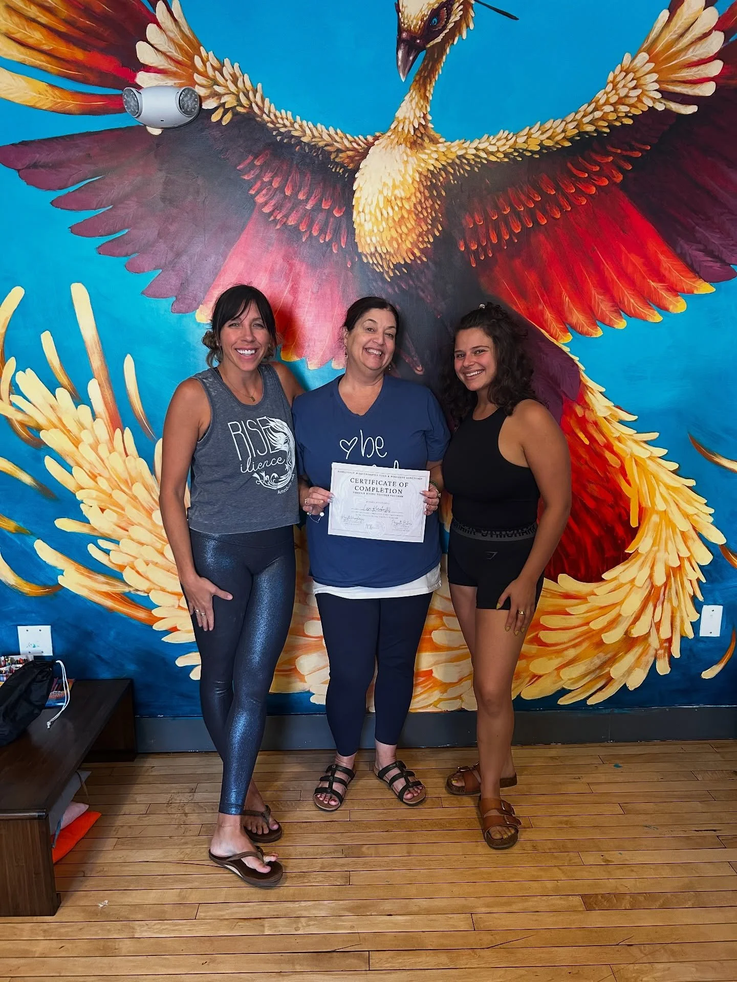 Today we celebrate Lisa, a graduate of our Phoenix Rising Teacher Program! Lisa now teaches Yin Yoga at 5:30 pm on Fridays- start your weekend with her relaxing energy! We&rsquo;re lucky to have you, Lisa 💕
