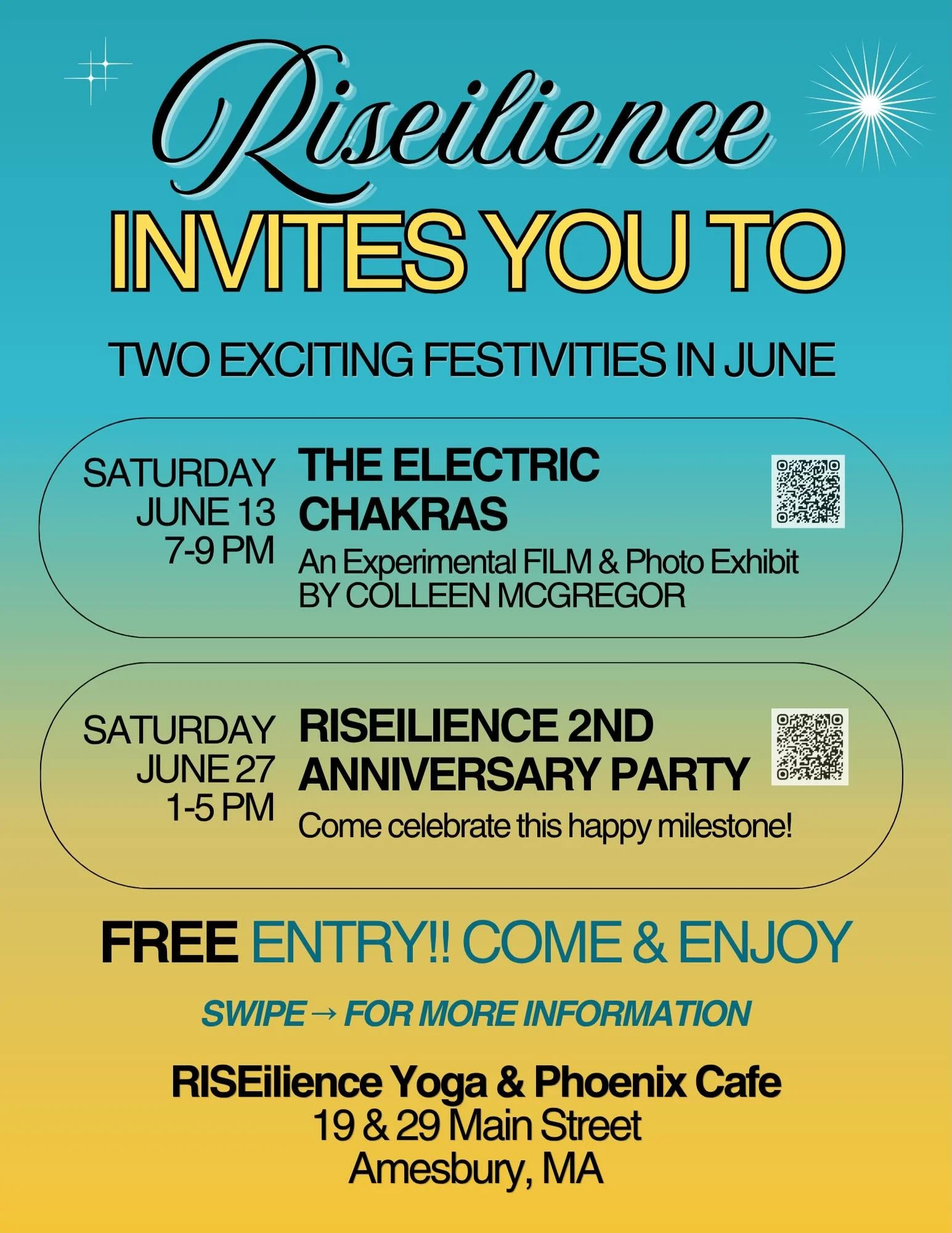 Two years of RISEilience means a whole month of celebration, and you&rsquo;re invited! Join us this June for an amazing array of community experiences. Come check out an immersive art exhibit on one Saturday, and join us for our massive anniversary p