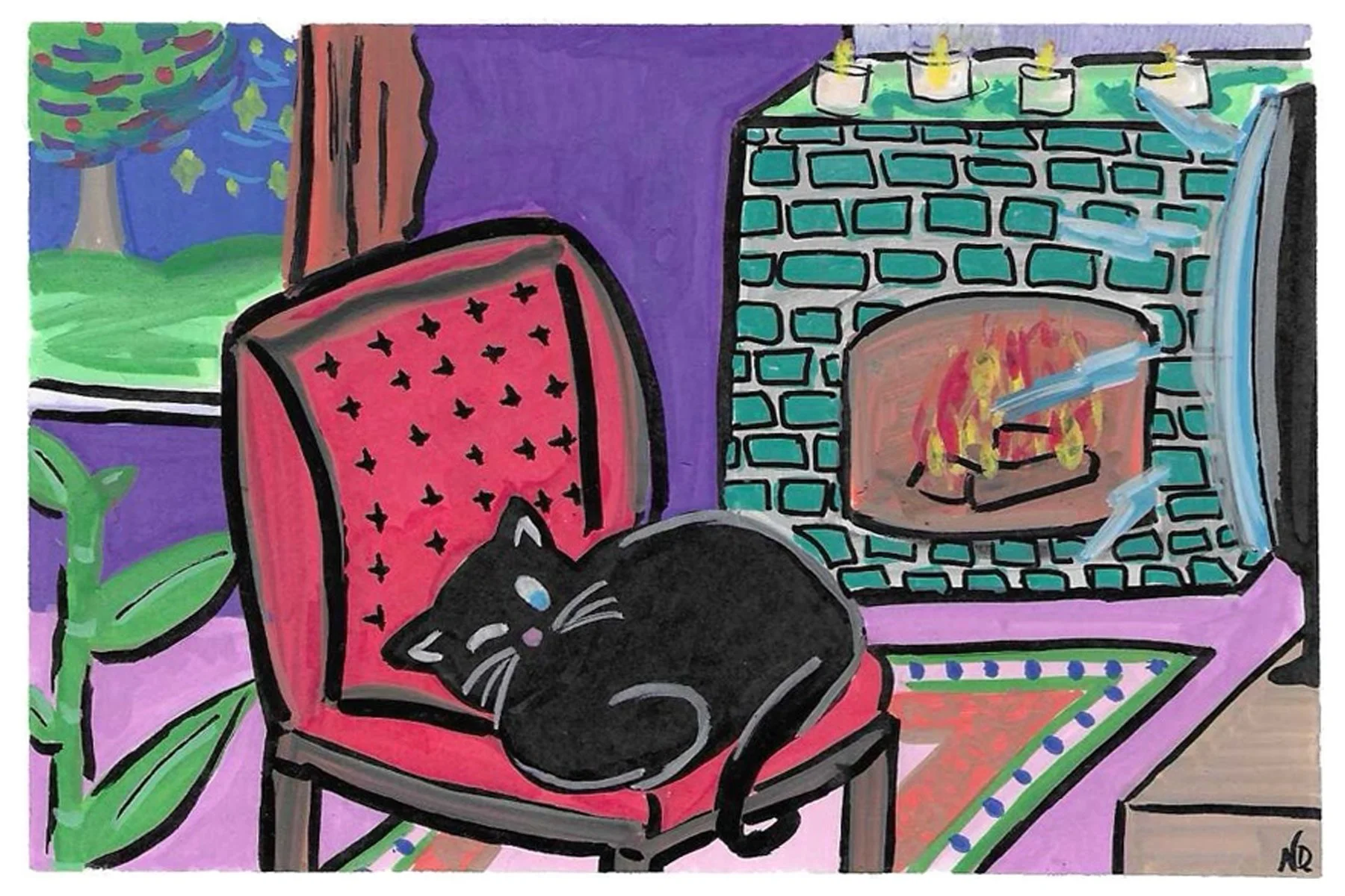 Chocolat regarde la tele.jpg