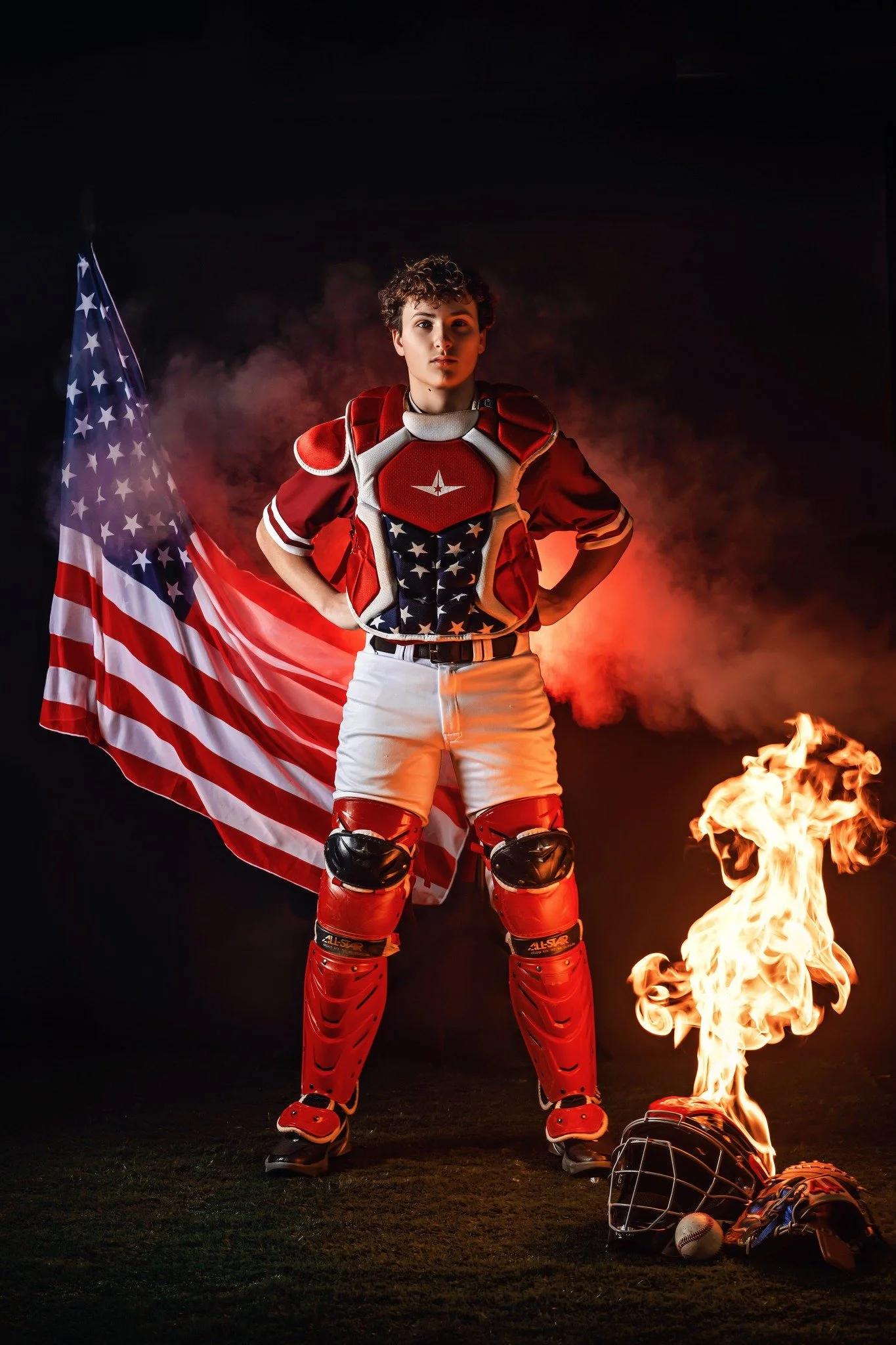 best sports photographer in arkansas with fire.jpg