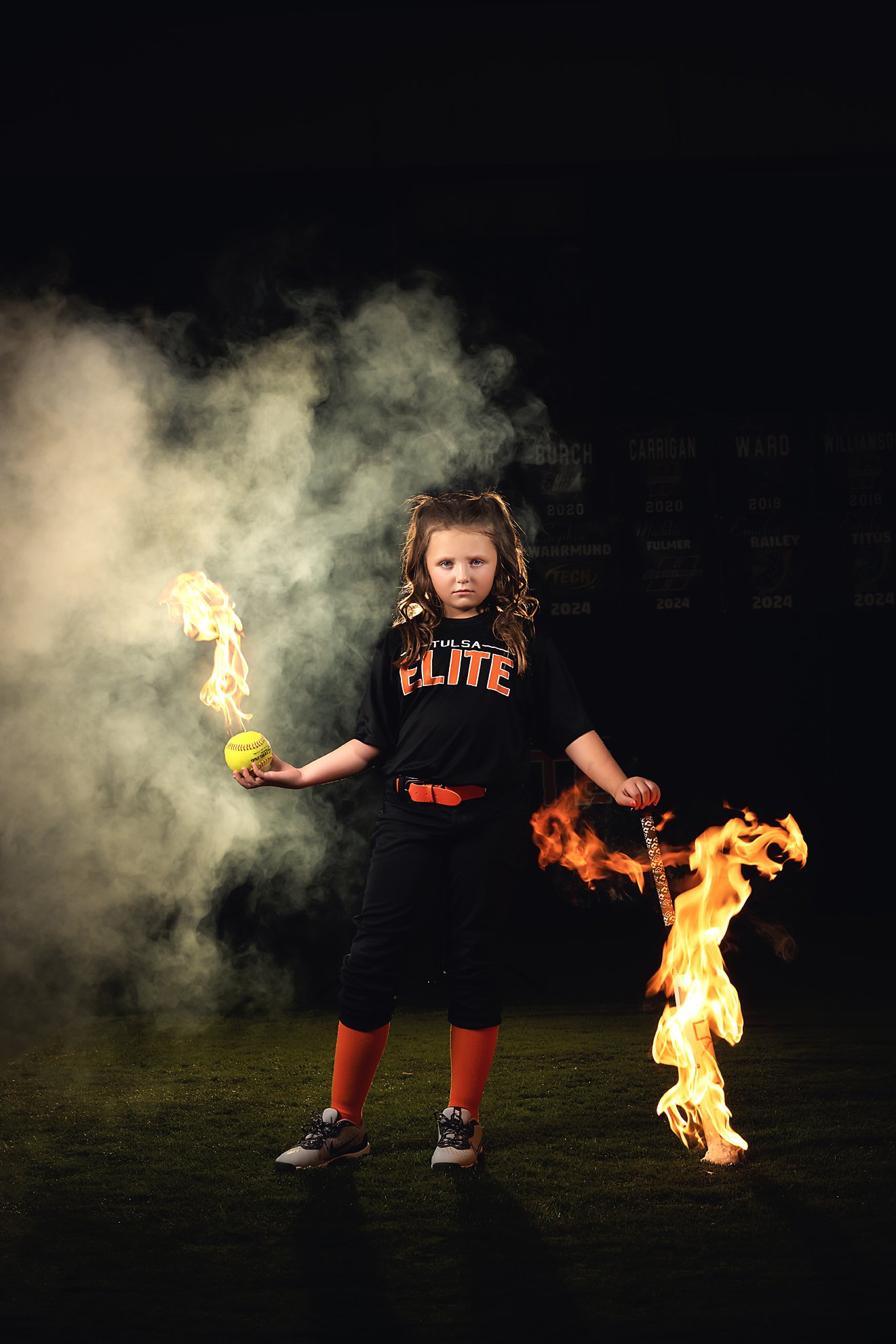 softball photo poses with fire central arkansas.jpg