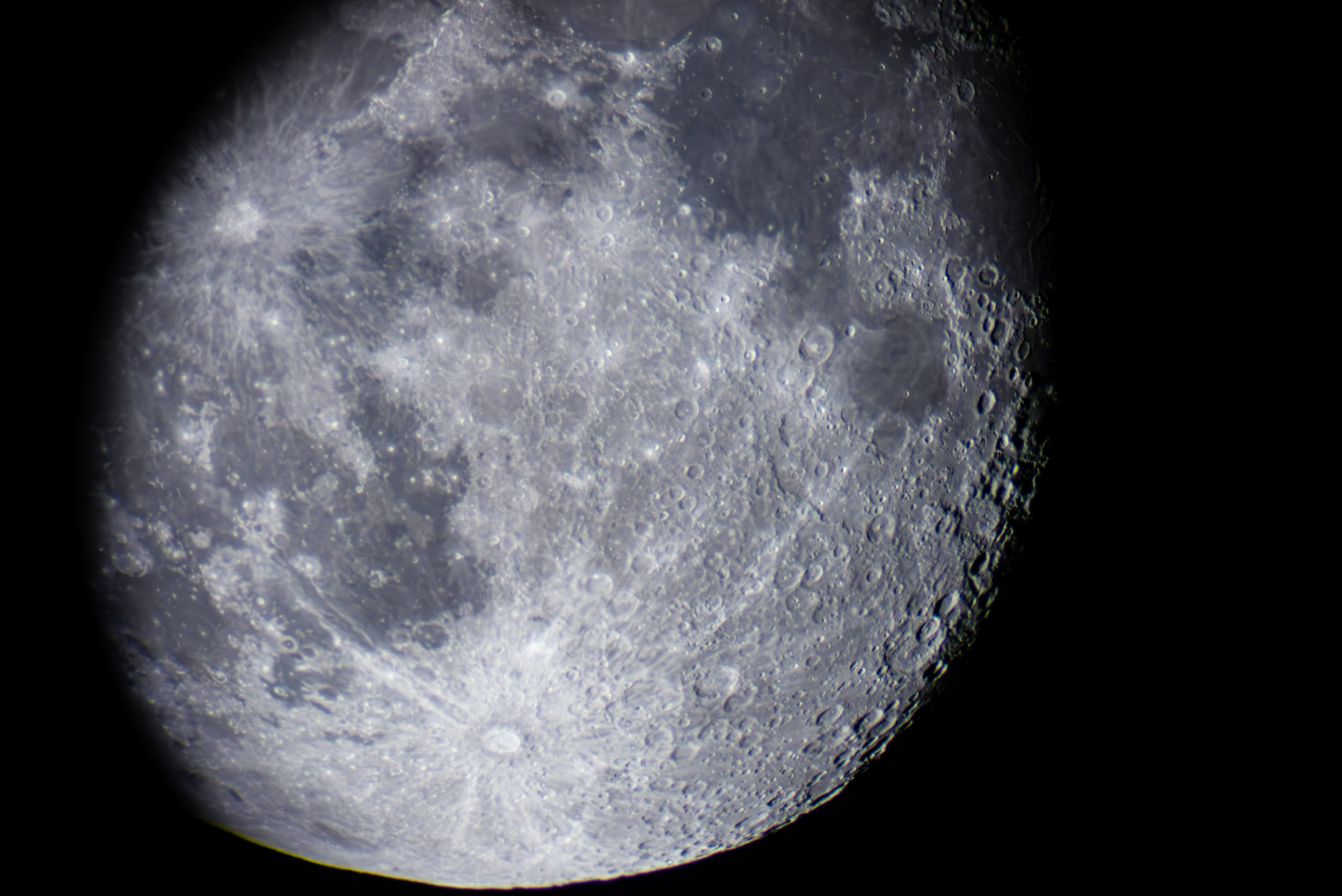 Stitched macro photography through a telescope, 2023