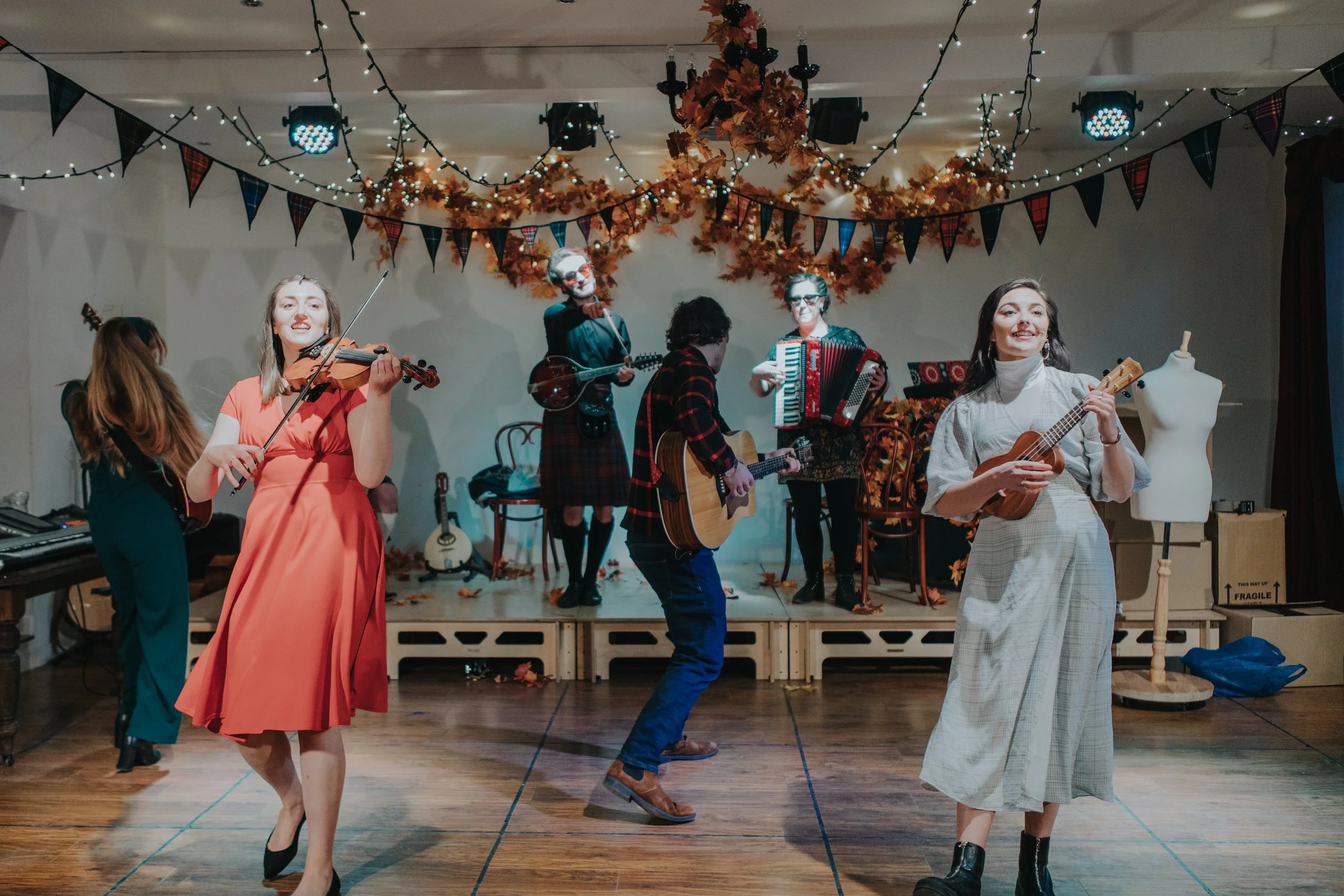'Ceilidh 1' (Pictured: Karen Young, Robin Campbell, Chiara Sparkes, Adam Greene, Sally Swanson, Bethany Tennick)