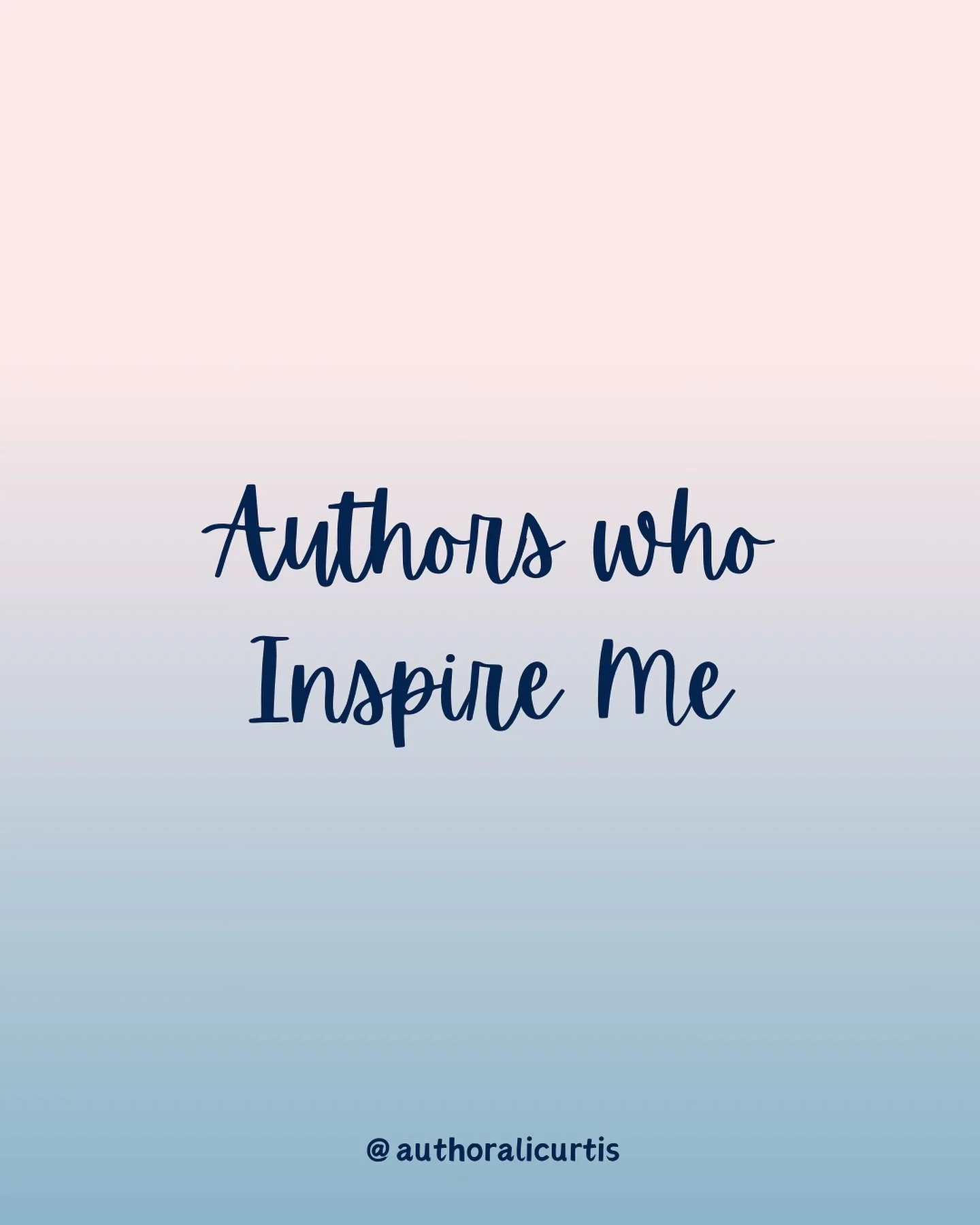 Inspiration comes from many places, but these fellow authors write such amazing books and have had such a good influence on my writing!

Who inspires you?