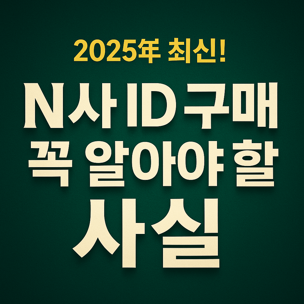 2025년 최신! N사 ID 구매 전에 꼭 알아야 할 사실