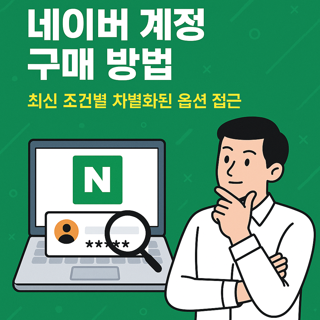 네이버 계정 구매 방법 최신 조건별 차별화된 옵션 접근