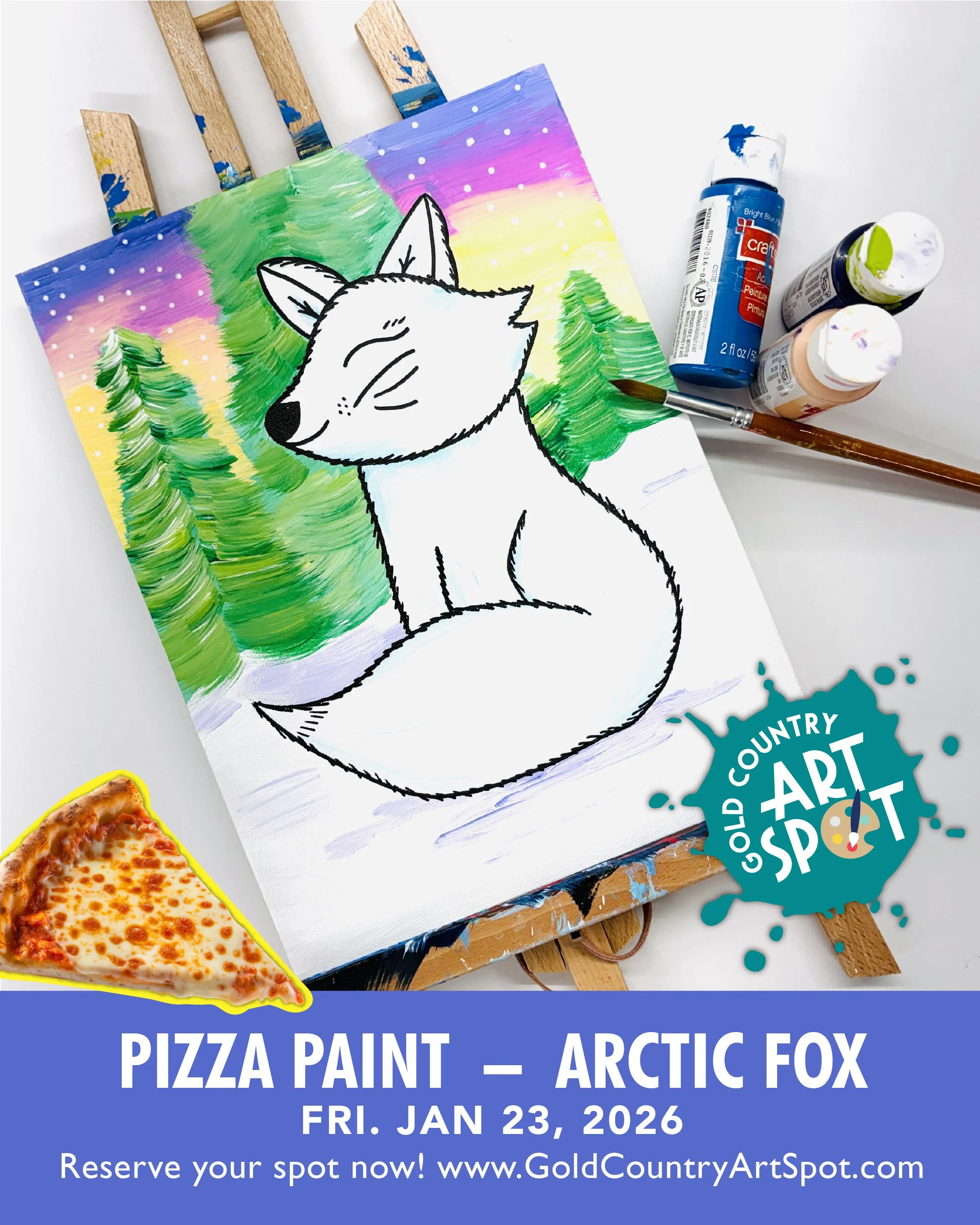 Pizza Paint Night  ::  Arctic Fox  ::  Fri. Jan. 23  ::  5-7:00pm
