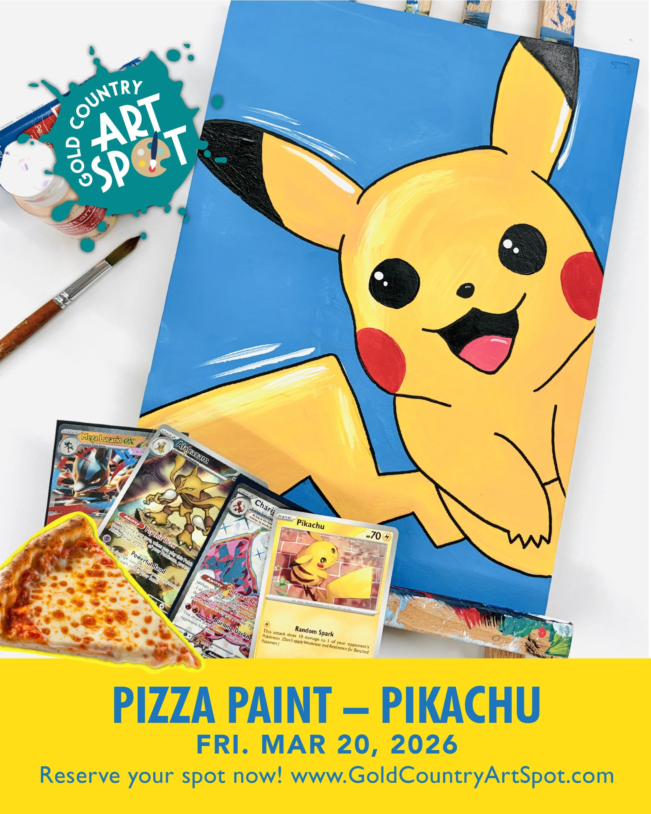 Pizza Paint Night  ::  Pokemon  ::  Fri. March 20  ::  5-7:00pm