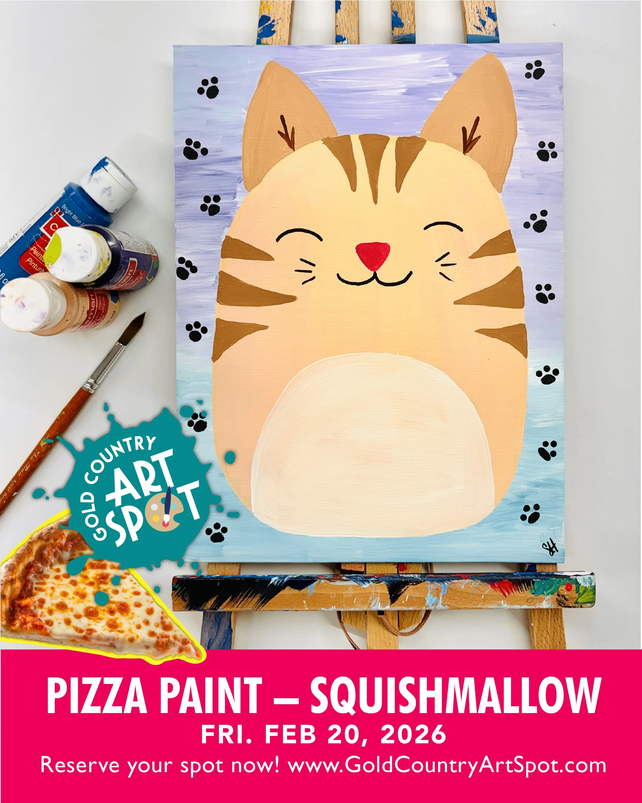 Pizza Paint Night  ::  Squishmallow  ::  Fri. Feb. 20  ::  5-7:00pm