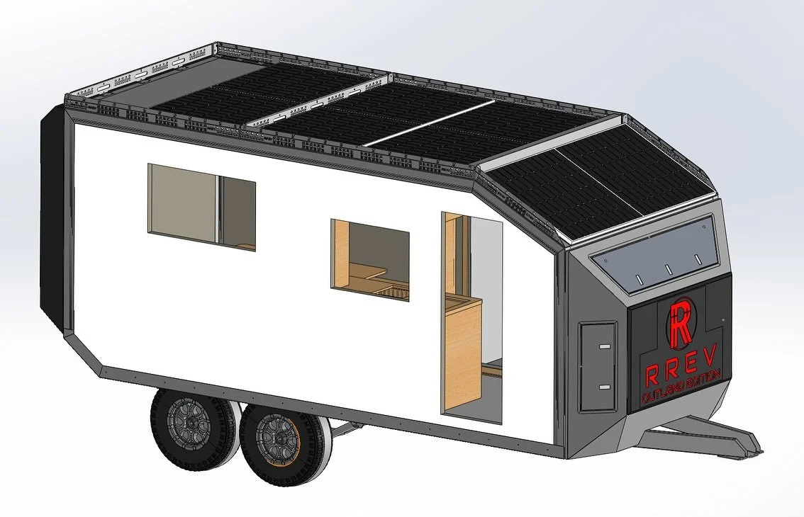 Solar power, reimagined.

The RREV Outland Edition packs a punch &mdash; fitted with up to 1800W of solar, matching the legendary Baja Edition. From day one, our goal was to deliver serious off-grid capability, even with a smaller, more agile footpri