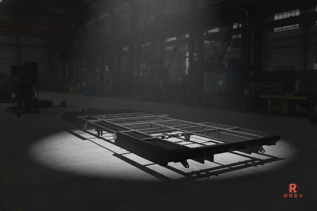 🔻 Where engineering meets art.

In the quiet of the workshop, even a chassis becomes a sculpture&mdash;precision lines, welded rhythm, and shadows that tell their own story.

Built for strength. Captured for beauty.

#RREV

✨ Function can be art.

#