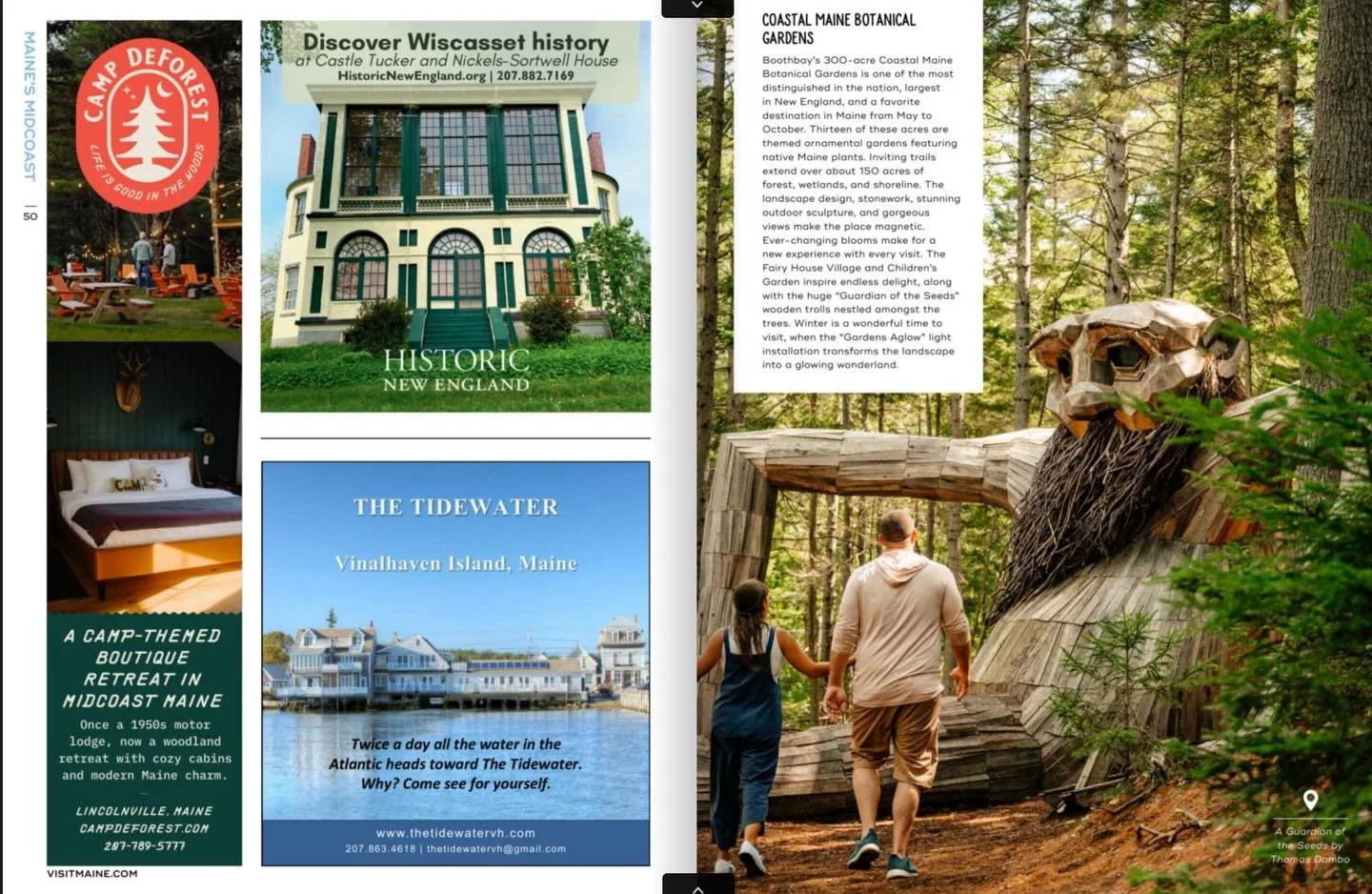 What a spread! 📰 @campdeforestme #vacationland #maine #camden #tobagganing