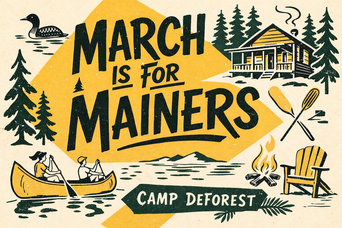 Are you a resident of Maine? Save a whopping 27% off our standard rate on any stay at Camp DeForest in the month of March. (Blackout windows apply) @campdeforestme #happyplace #mainelife #midcoastmaine #vacationland #staycation