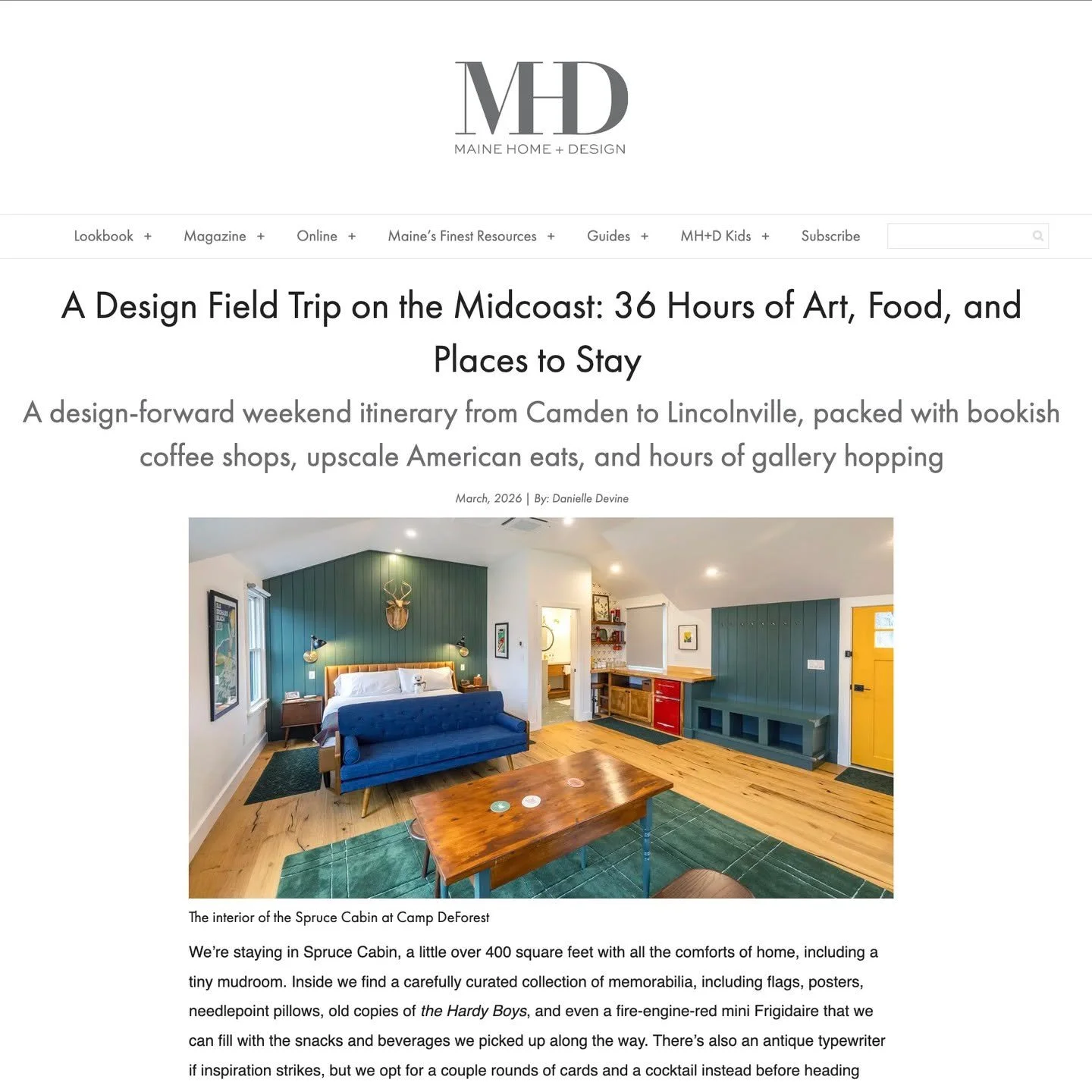 We&rsquo;re thrilled to be featured in Maine Home + Design ✨ @mainehomedesign 

&ldquo;A Design Field Trip on the Midcoast: 36 Hours of Art, Food, and Places to Stay&rdquo; takes readers from Camden to Lincolnville&mdash;and we&rsquo;re honored to be